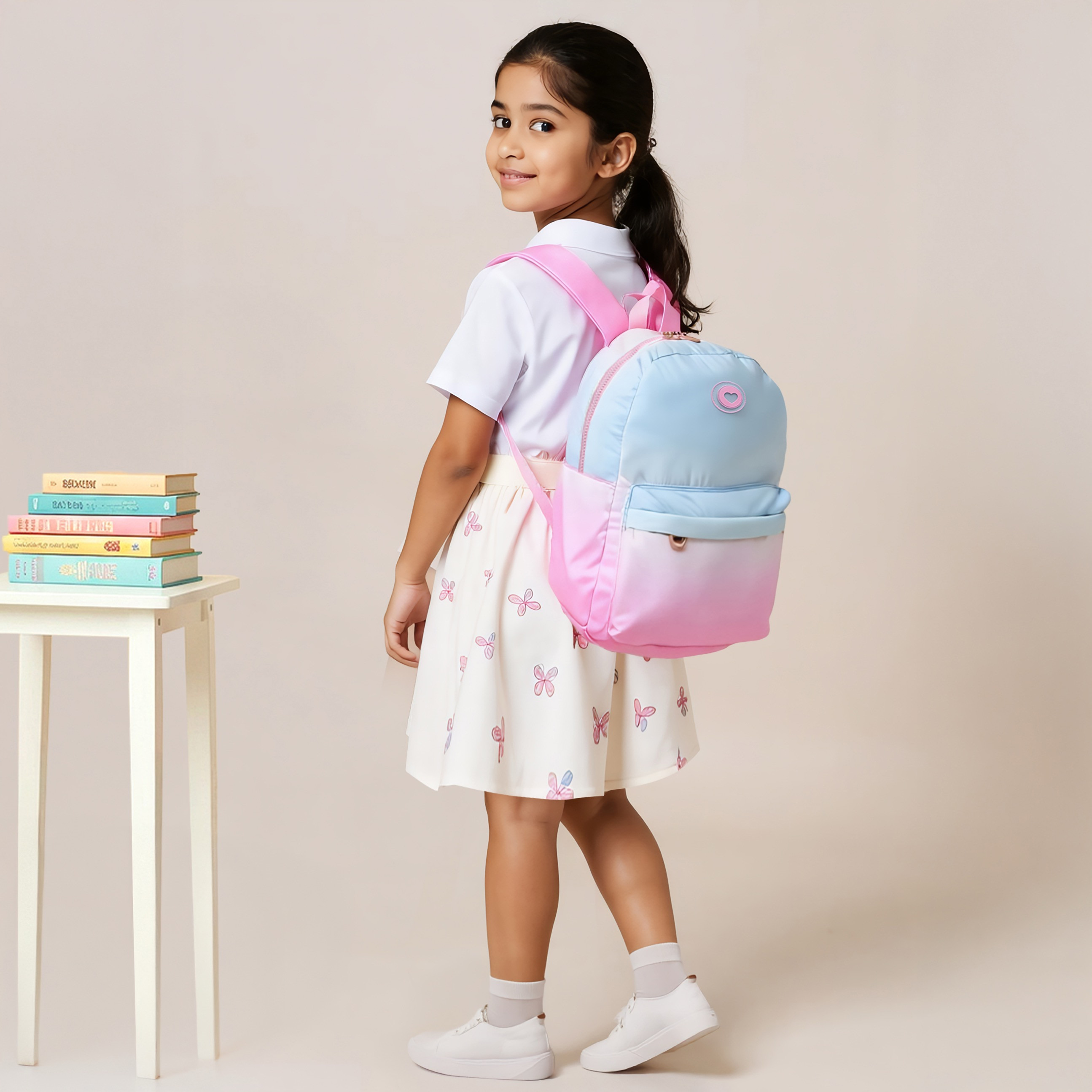 Juniors Ombre Backpack with Adjustable Straps and Zip Closure - 17 inches-school-bagsandbackpacks-backpacks-image-2