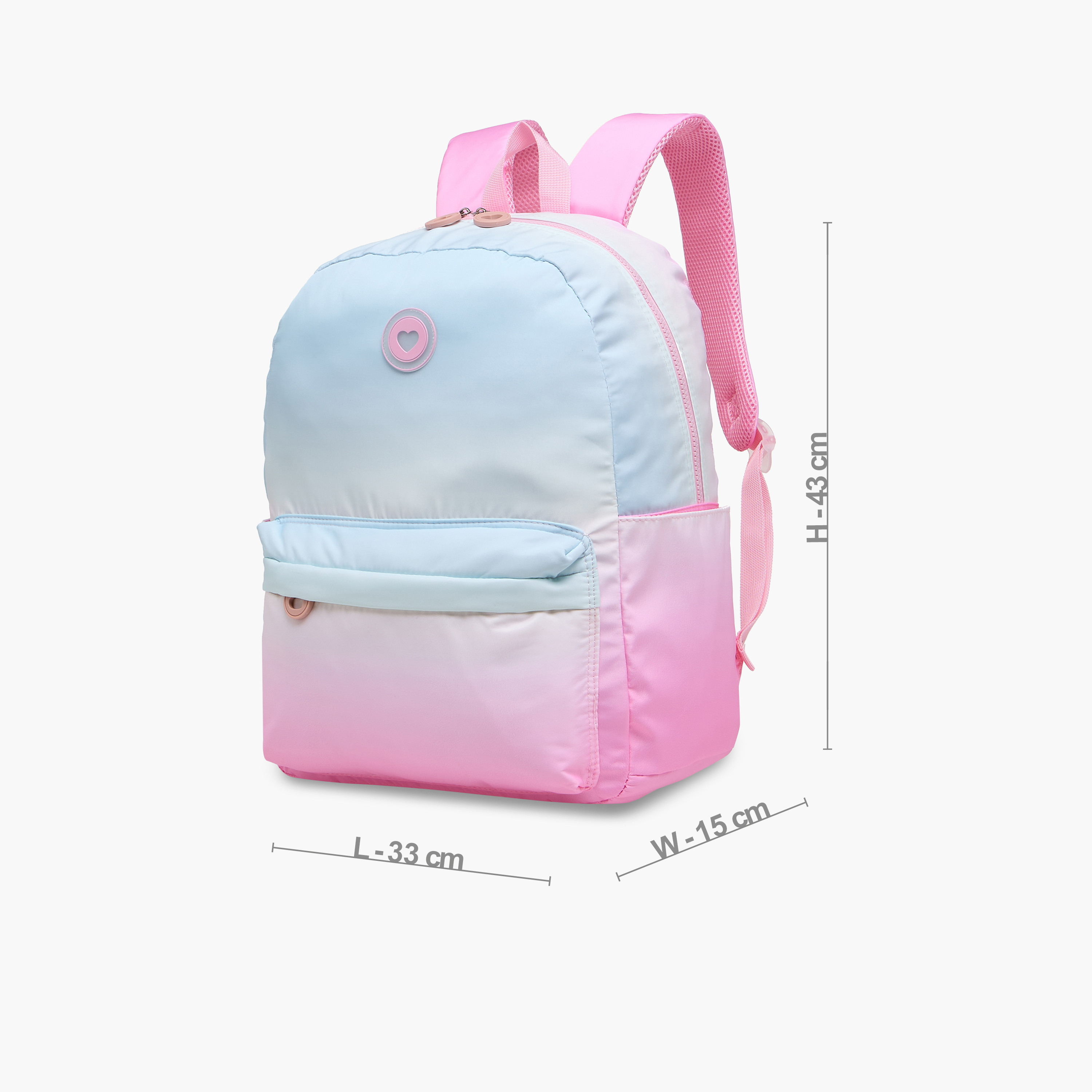 Juniors Ombre Backpack with Adjustable Straps and Zip Closure - 17 inches-school-bagsandbackpacks-backpacks-image-4