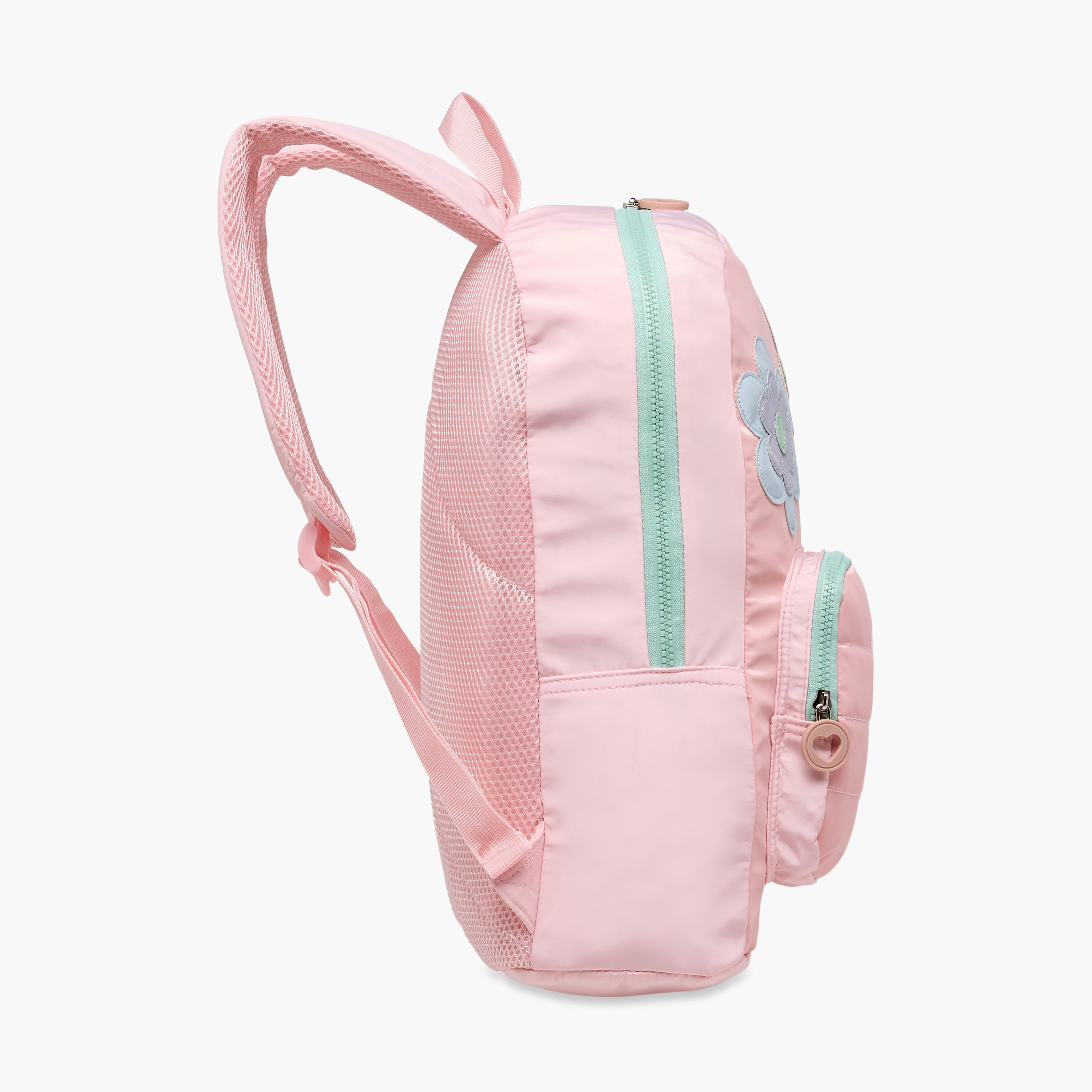 Juniors Floral Applique Backpack with Adjustable Straps and Zip Closure - 17 inches-school-bagsandbackpacks-backpacks-image-3