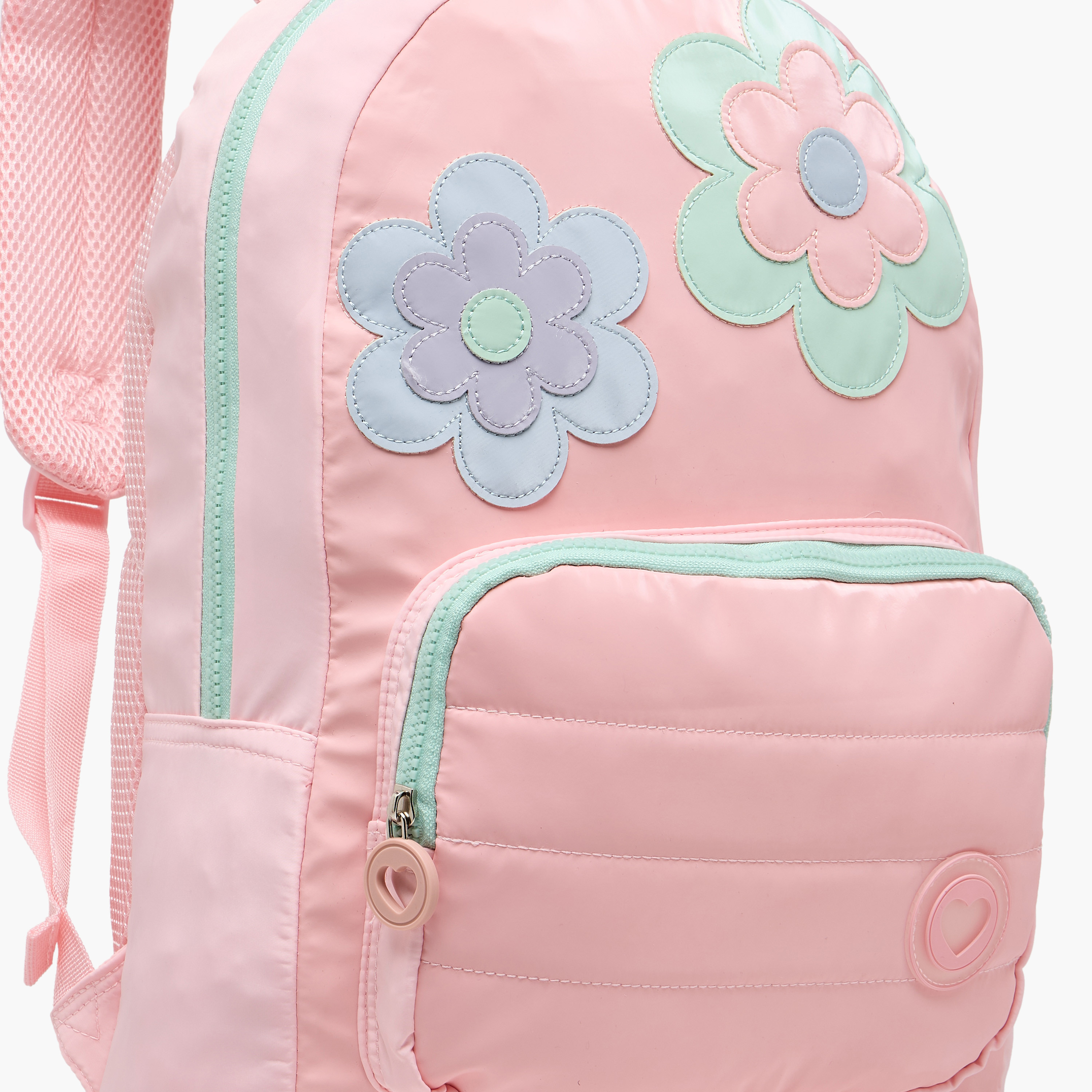 Juniors Floral Applique Backpack with Adjustable Straps and Zip Closure - 17 inches-school-bagsandbackpacks-backpacks-image-7