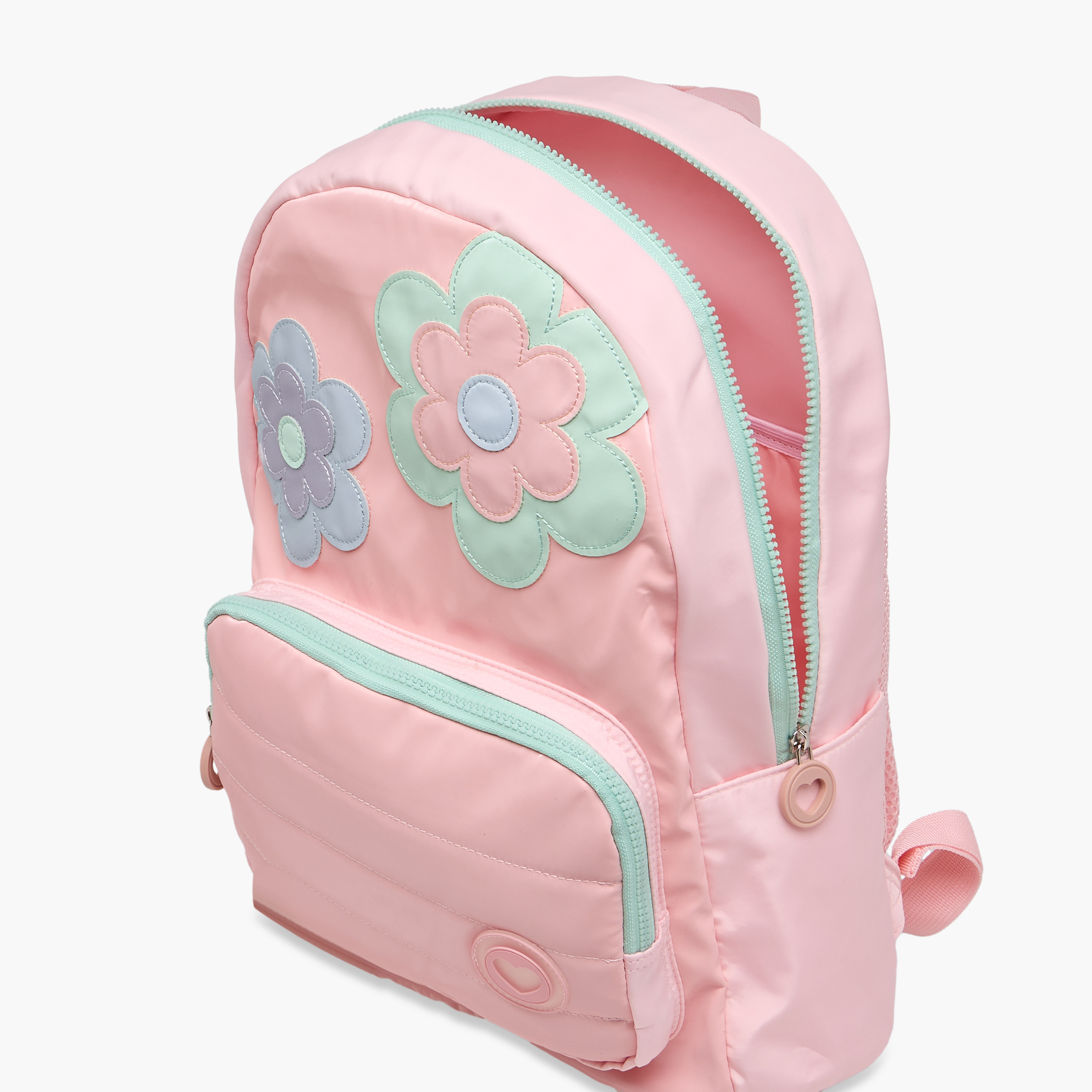 Juniors Floral Applique Backpack with Adjustable Straps and Zip Closure - 17 inches-school-bagsandbackpacks-backpacks-image-9