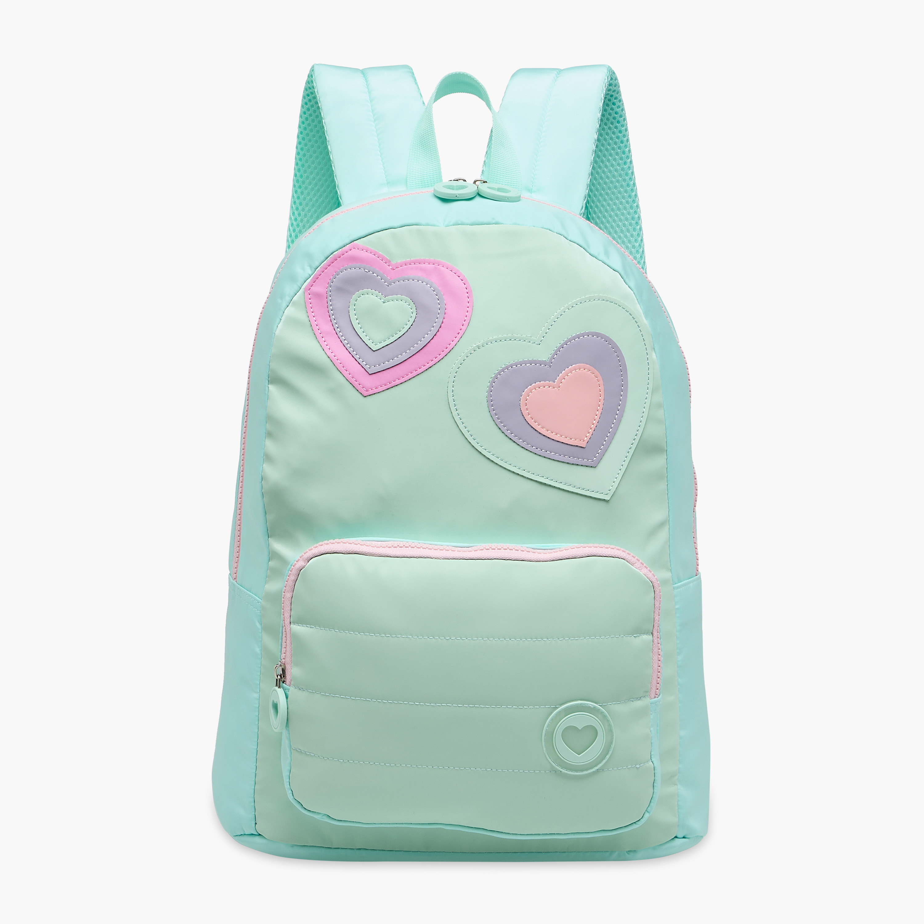 Juniors Heart Applique Backpack with Adjustable Straps and Zip Closure - 17 inches-school-bagsandbackpacks-backpacks-image-1