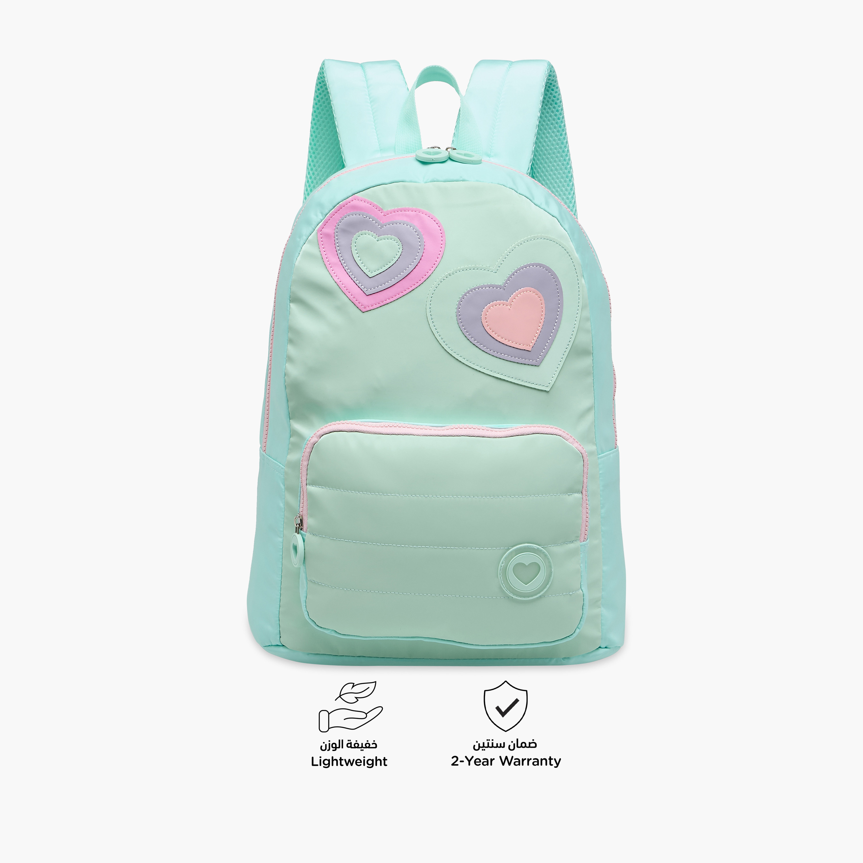 Juniors Heart Applique Backpack with Adjustable Straps and Zip Closure - 17 inches-school-bagsandbackpacks-backpacks-image-6