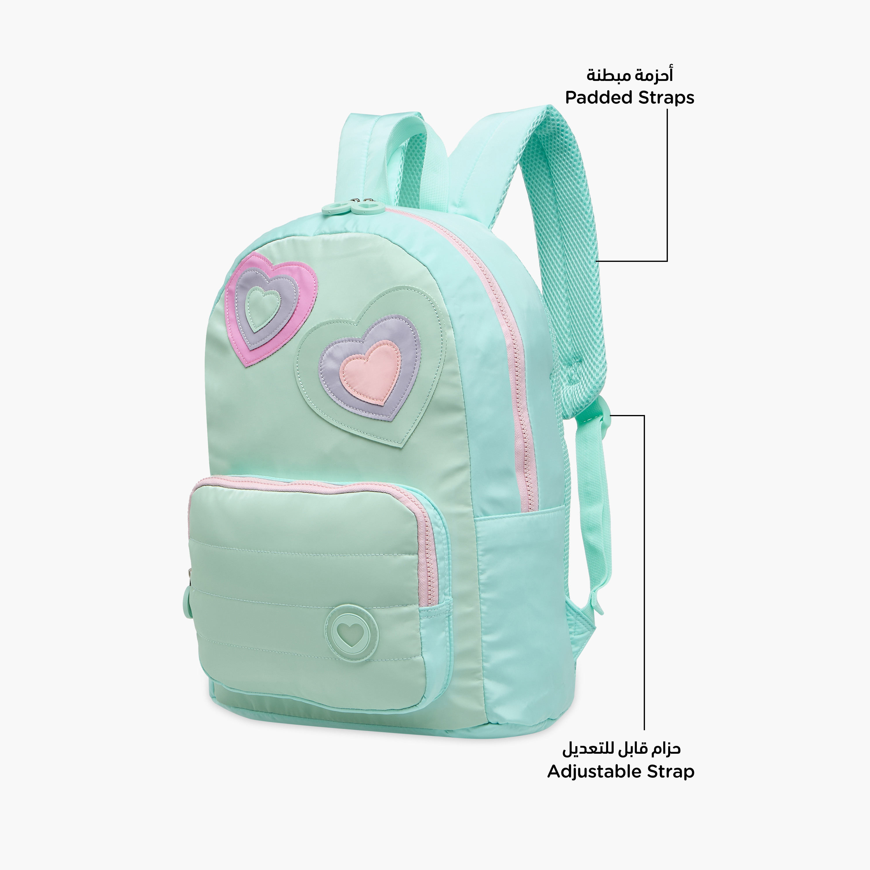 Juniors Heart Applique Backpack with Adjustable Straps and Zip Closure - 17 inches-school-bagsandbackpacks-backpacks-image-8