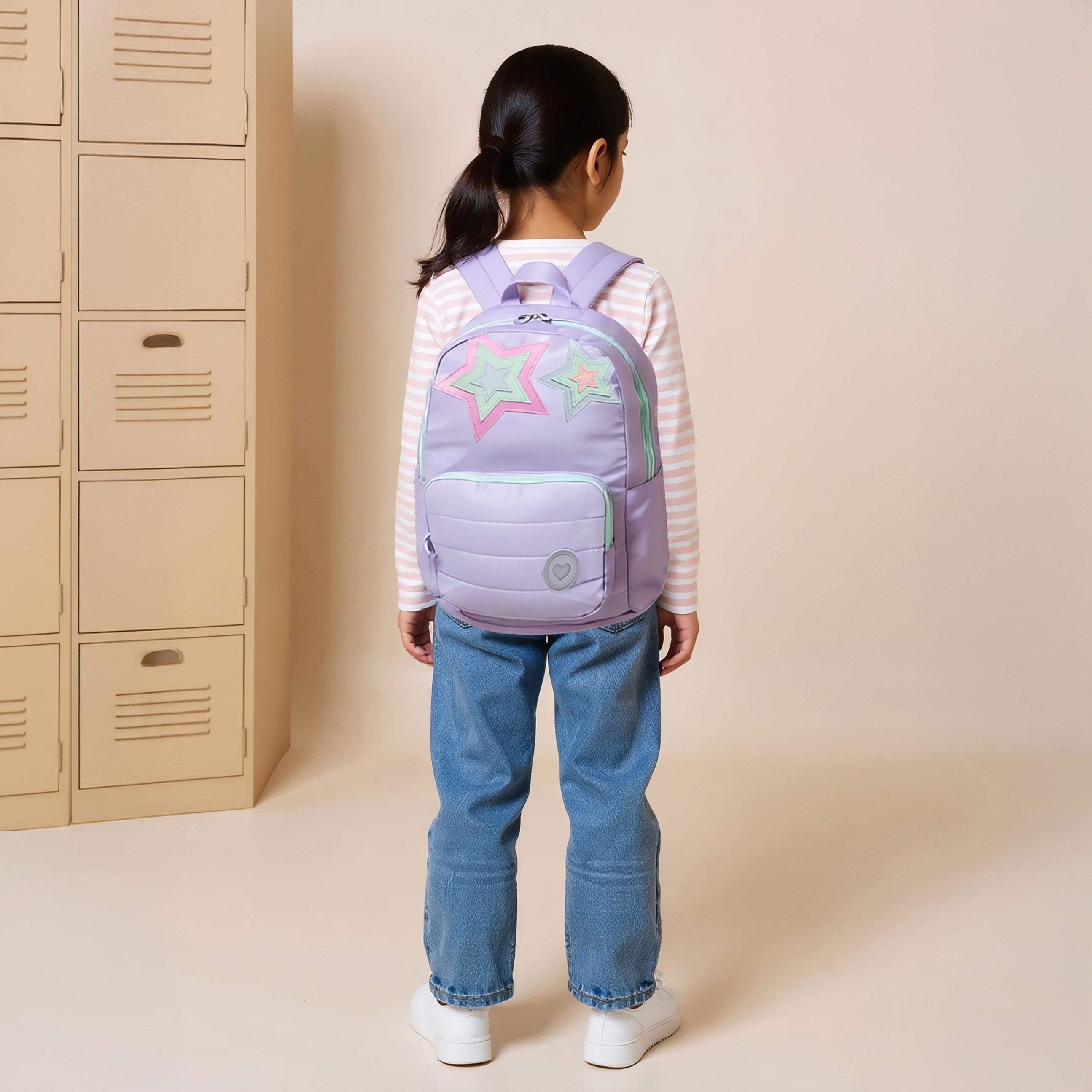 شنطة ظهر بزينة نجوم وحمالات قابلة للتعديل وسحاب إغلاق من جونيورز - 17 بوصة-school-bagsandbackpacks-backpacks-image-2