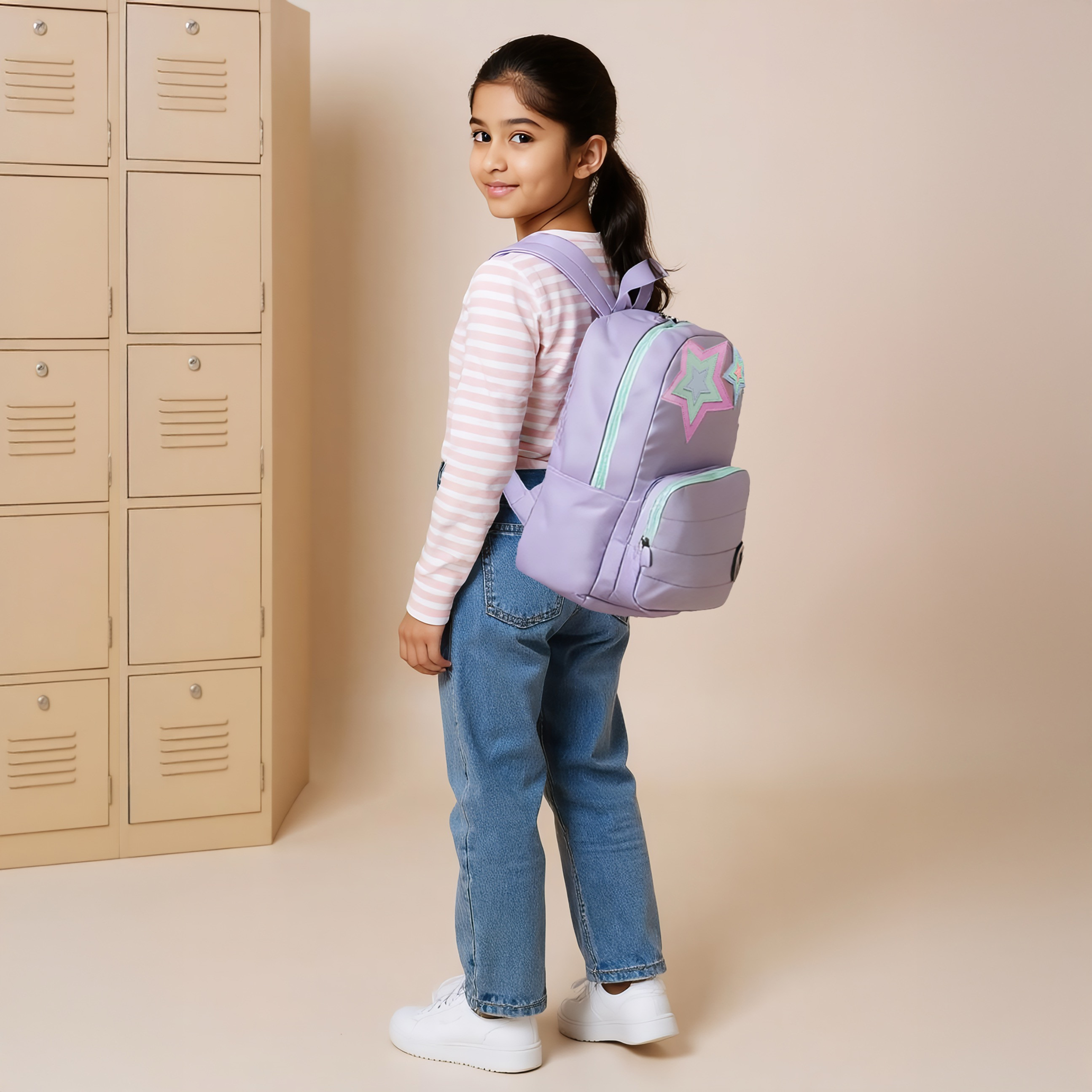 شنطة ظهر بزينة نجوم وحمالات قابلة للتعديل وسحاب إغلاق من جونيورز - 17 بوصة-school-bagsandbackpacks-backpacks-image-3
