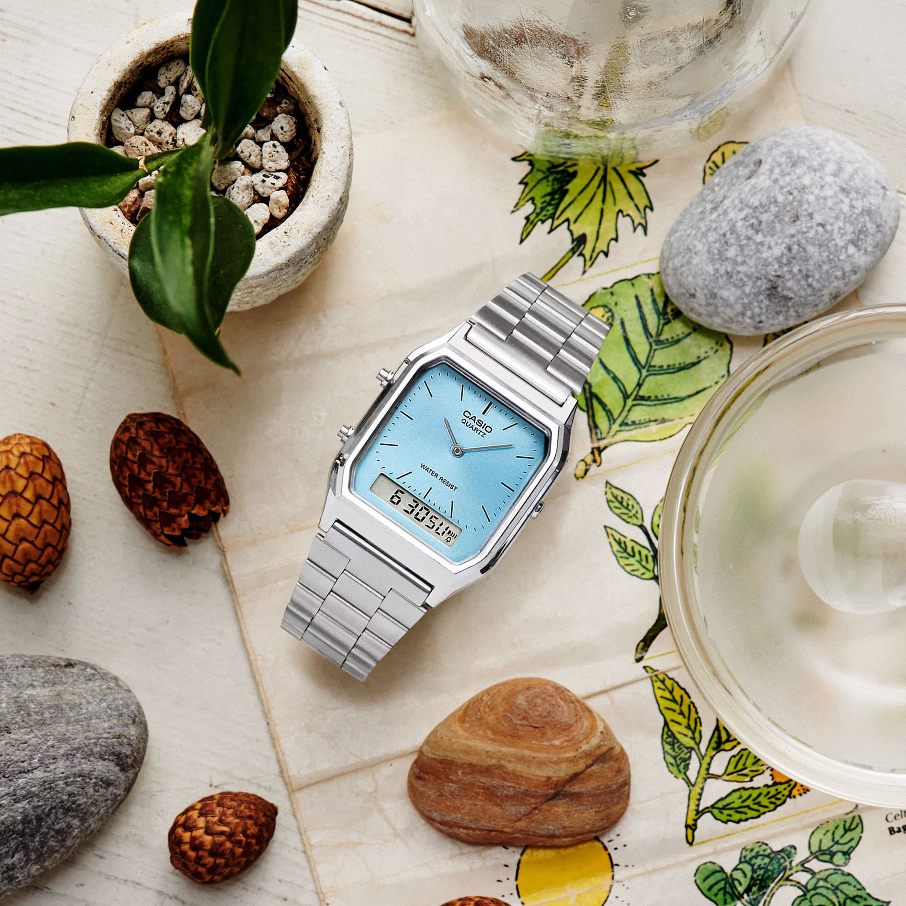 Casio Blue Analog-Digital Stainless Steel Strap Watch | AQ-230A-2A1MQYDF-men-watchesandjewellery-watches-image-2