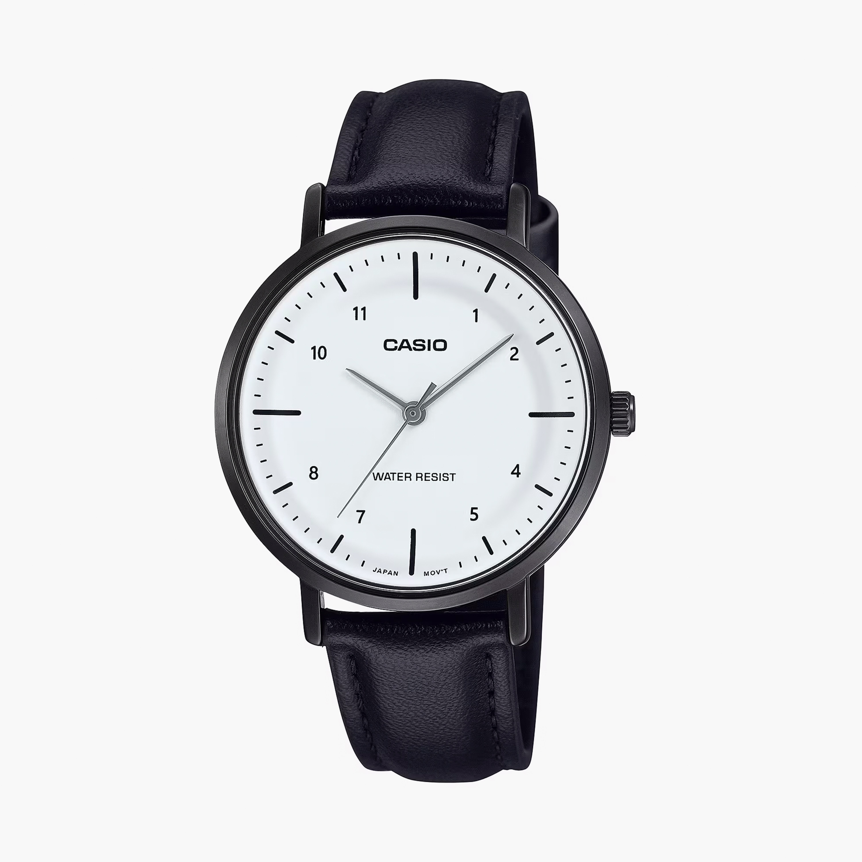 Casio Women's 34 MM Black Analog Leather Strap Watch | LTP-VT03BL-7BDF-women-watchesandjewellery-watches-image-1