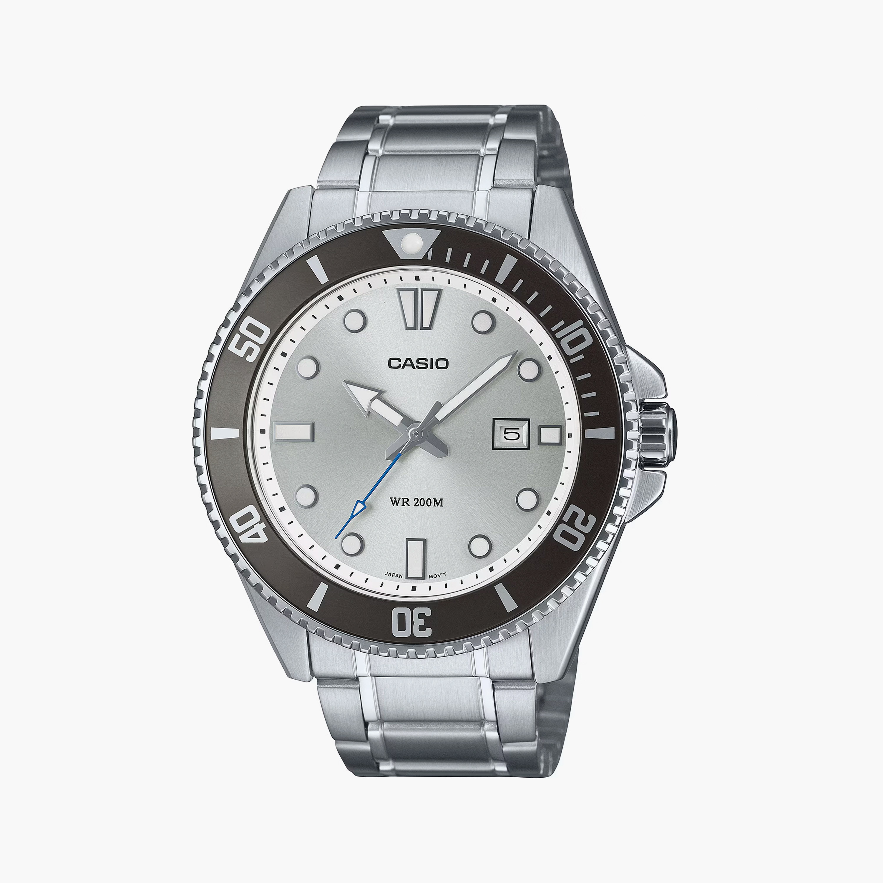 كاسيو- ساعة للرجال سوار ستانلس ستيل لون فضي مقاس 46 مم-men-watchesandjewellery-watches-image-1