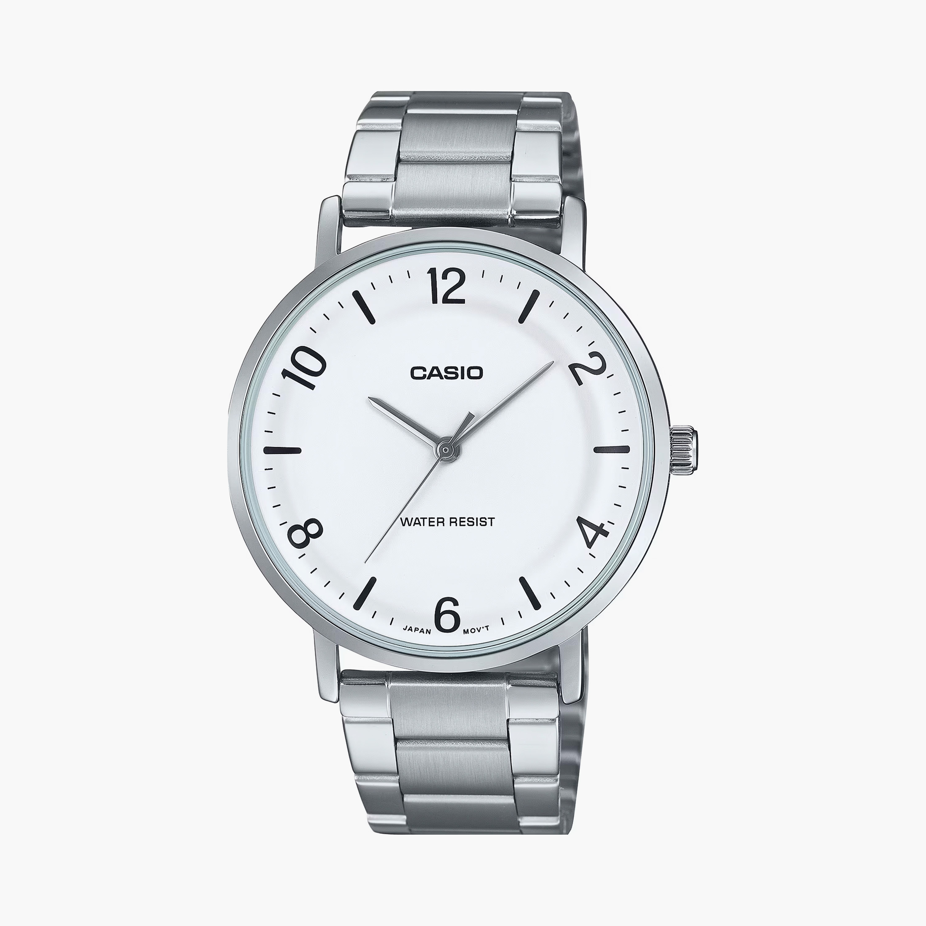 Casio Men's 40 MM Silver Analog Stainless Steel Strap Watch | MTP-VT03D-7BDF-men-watchesandjewellery-watches-image-1