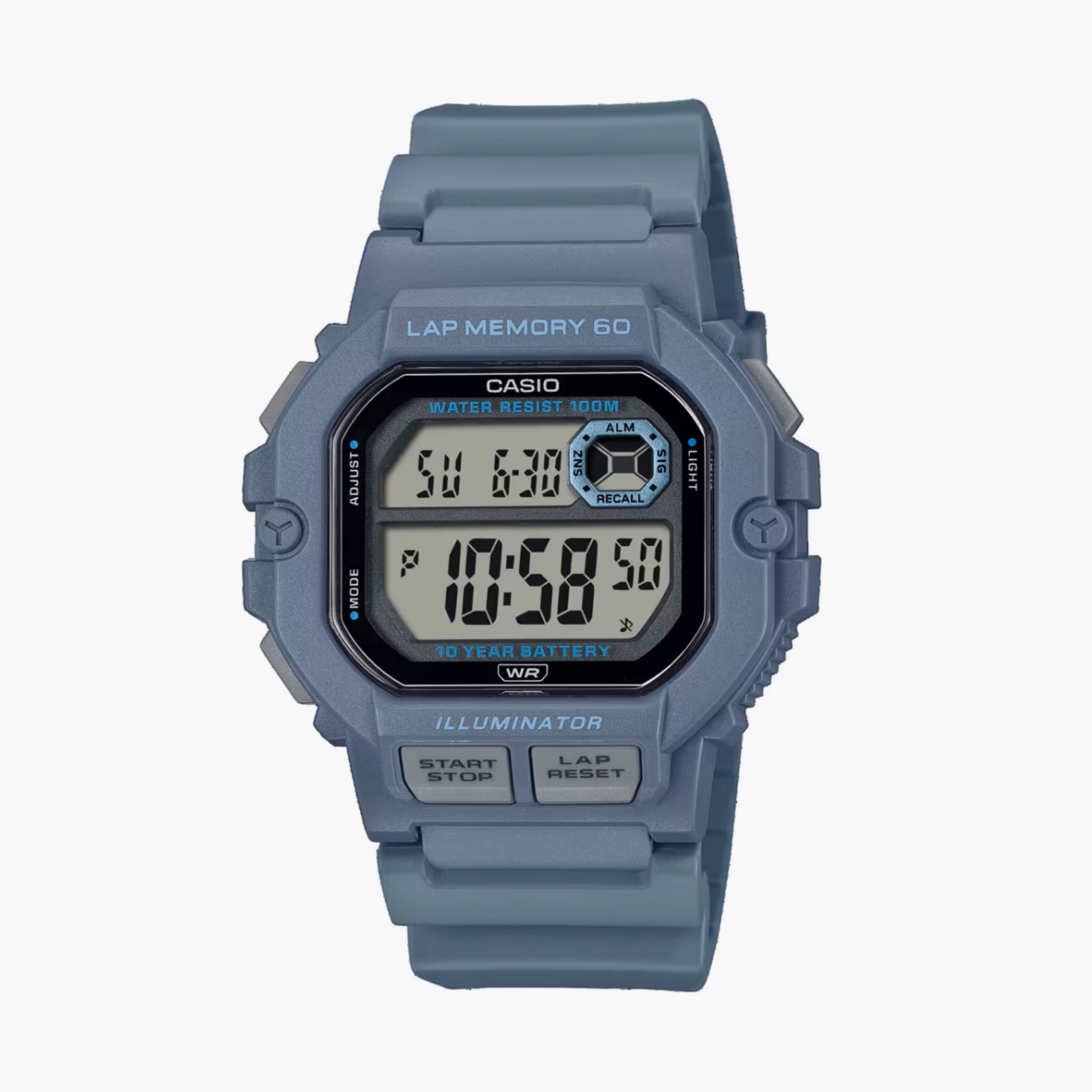 كاسيو- ساعة رجالية بسوار راتينج رقمية أسود مقاس 44 مم-men-watchesandjewellery-watches-image-1
