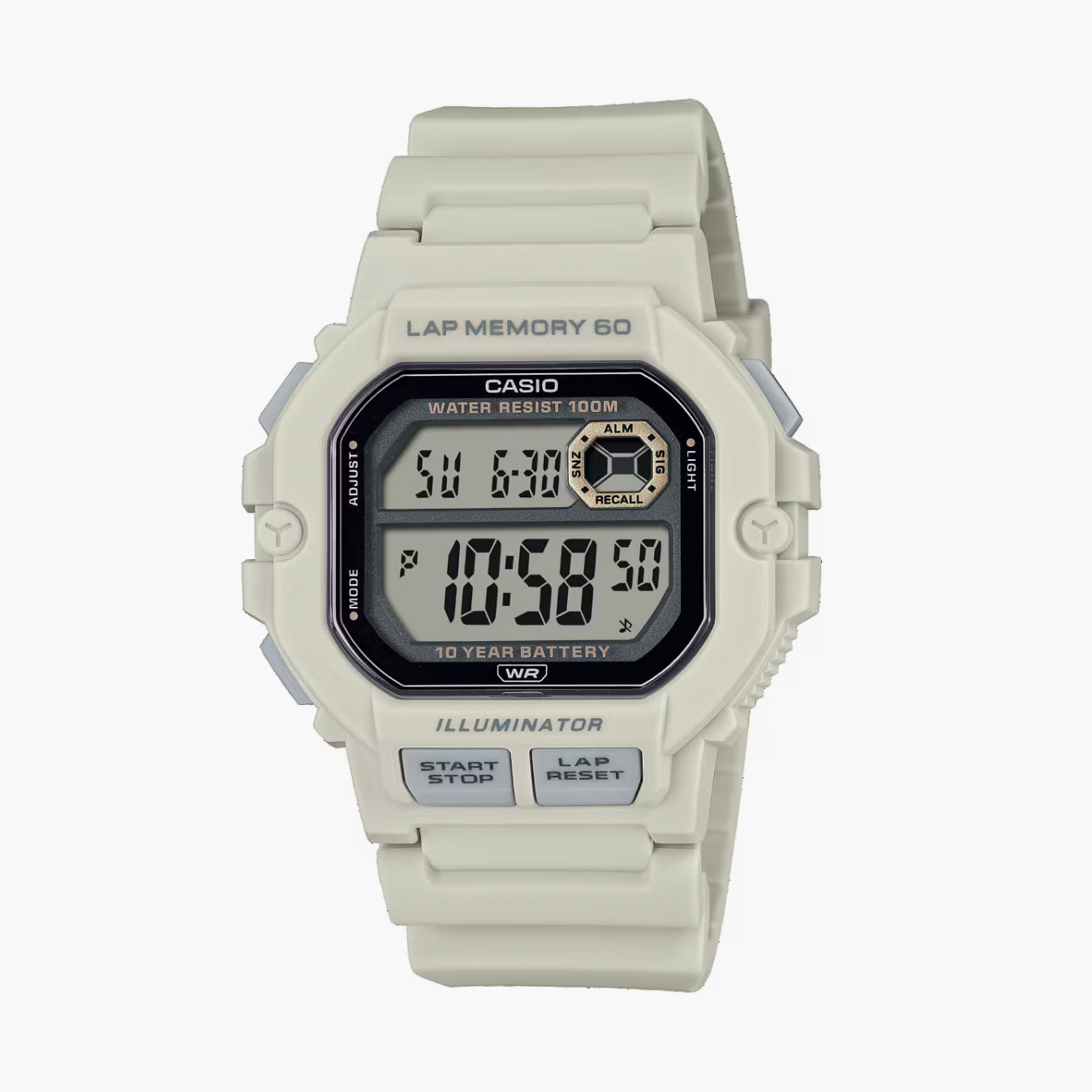 كاسيو- ساعة رجالية بسوار راتينج رقمية أسود مقاس 44 مم-men-watchesandjewellery-watches-image-1