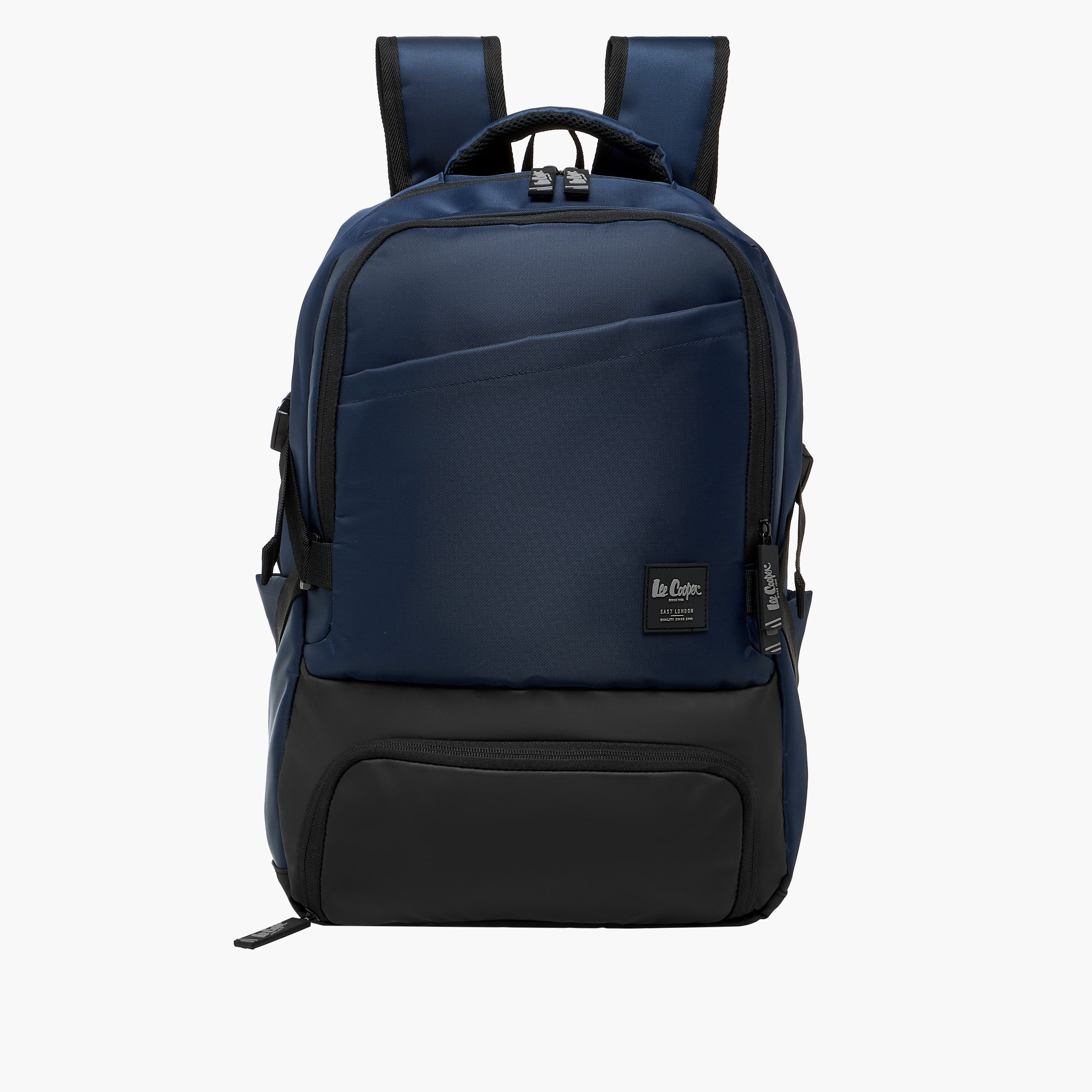 Lee Cooper Panelled Backpack with Zip Closure and Adjustable Strap - 47x32x15 cm-men-bags-image-1