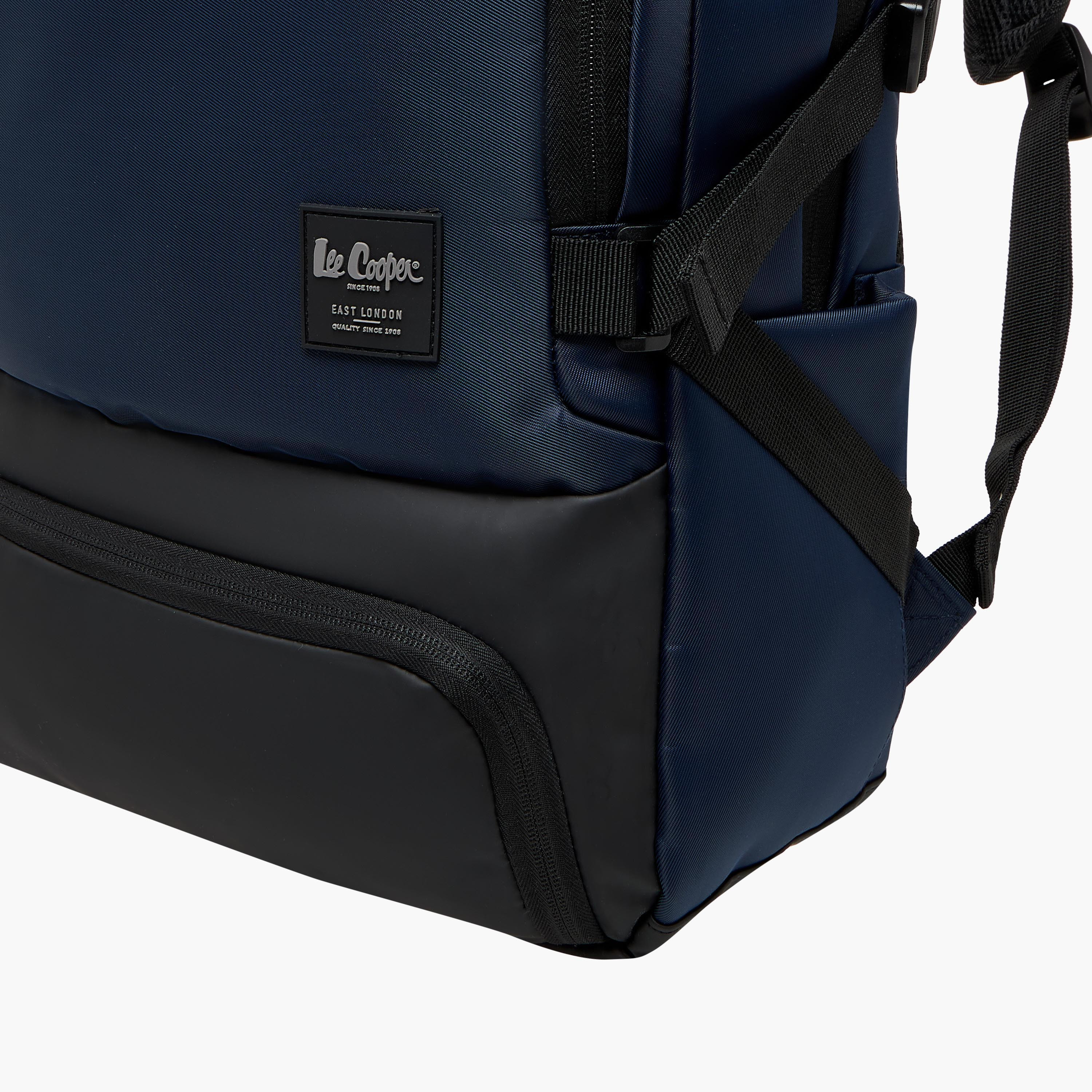 Lee Cooper Panelled Backpack with Zip Closure and Adjustable Strap - 47x32x15 cm-men-bags-image-6