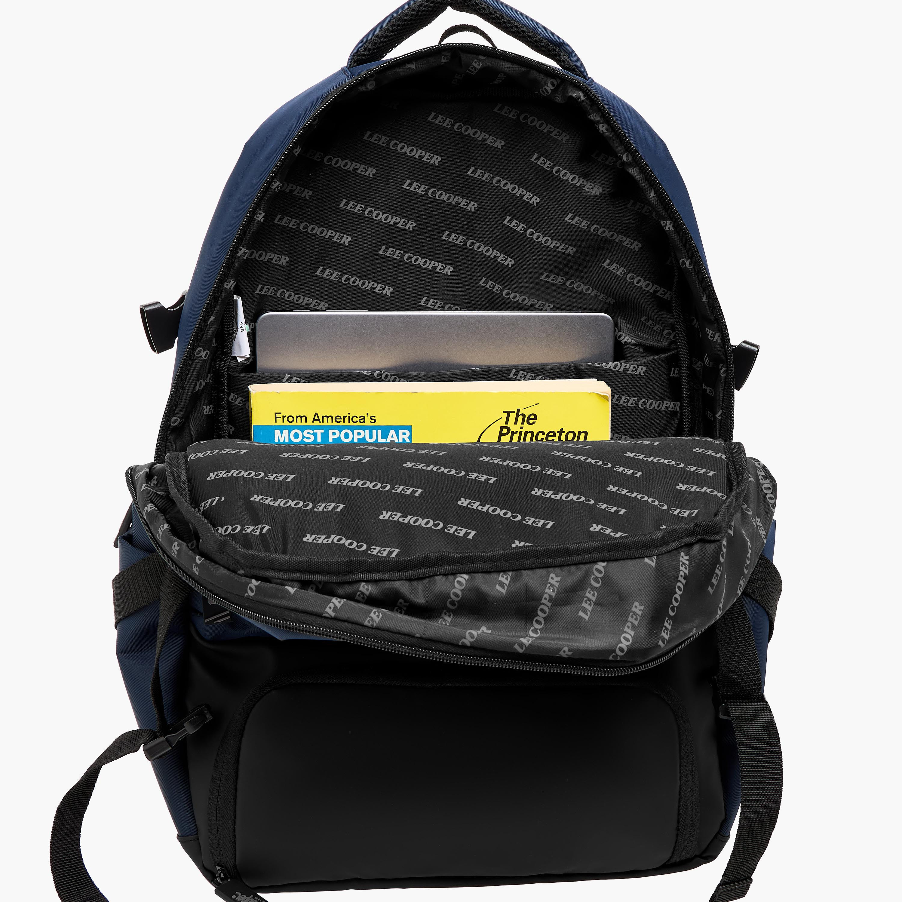 Lee Cooper Panelled Backpack with Zip Closure and Adjustable Strap - 47x32x15 cm-men-bags-image-8