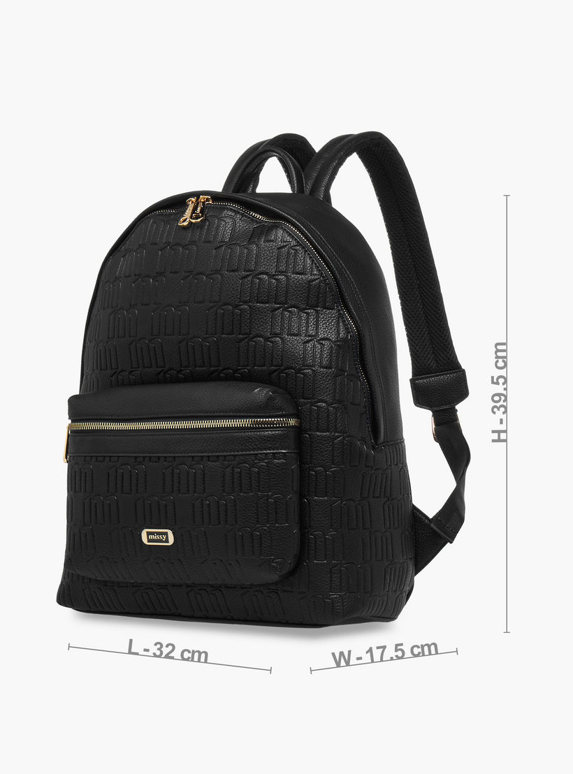 شنطة ظهر بنقوش مونوجرام وجيب لابتوب من ميسي-women-bagsandwallets-backpacks-image-2