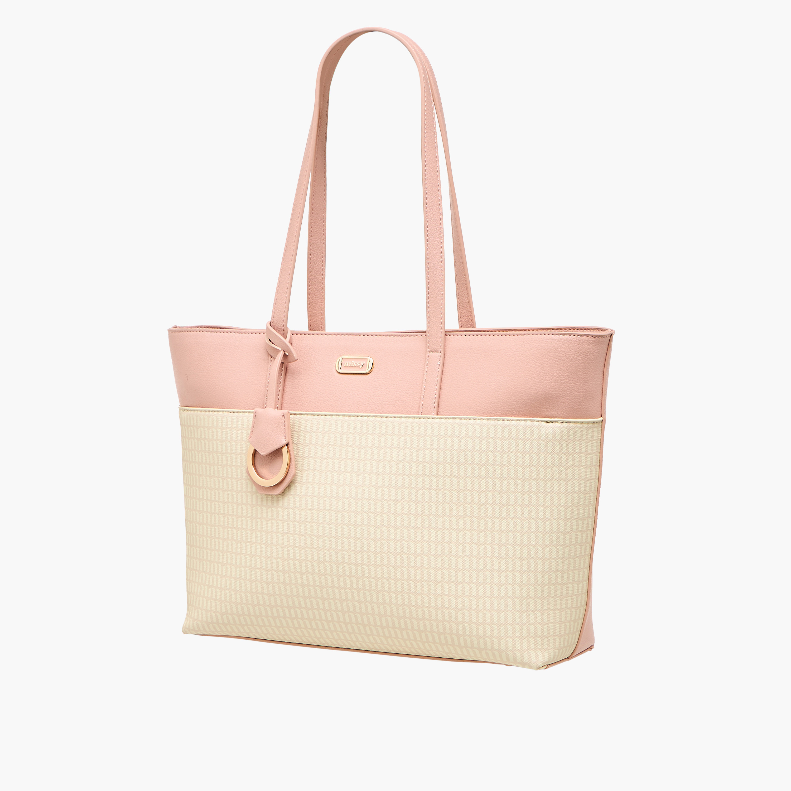 شنطة توتي بسحاب إغلاق ومقابض مزدوجة وطبعات مونوجرام من ميسي-women-bagsandwallets-handbags-image-3