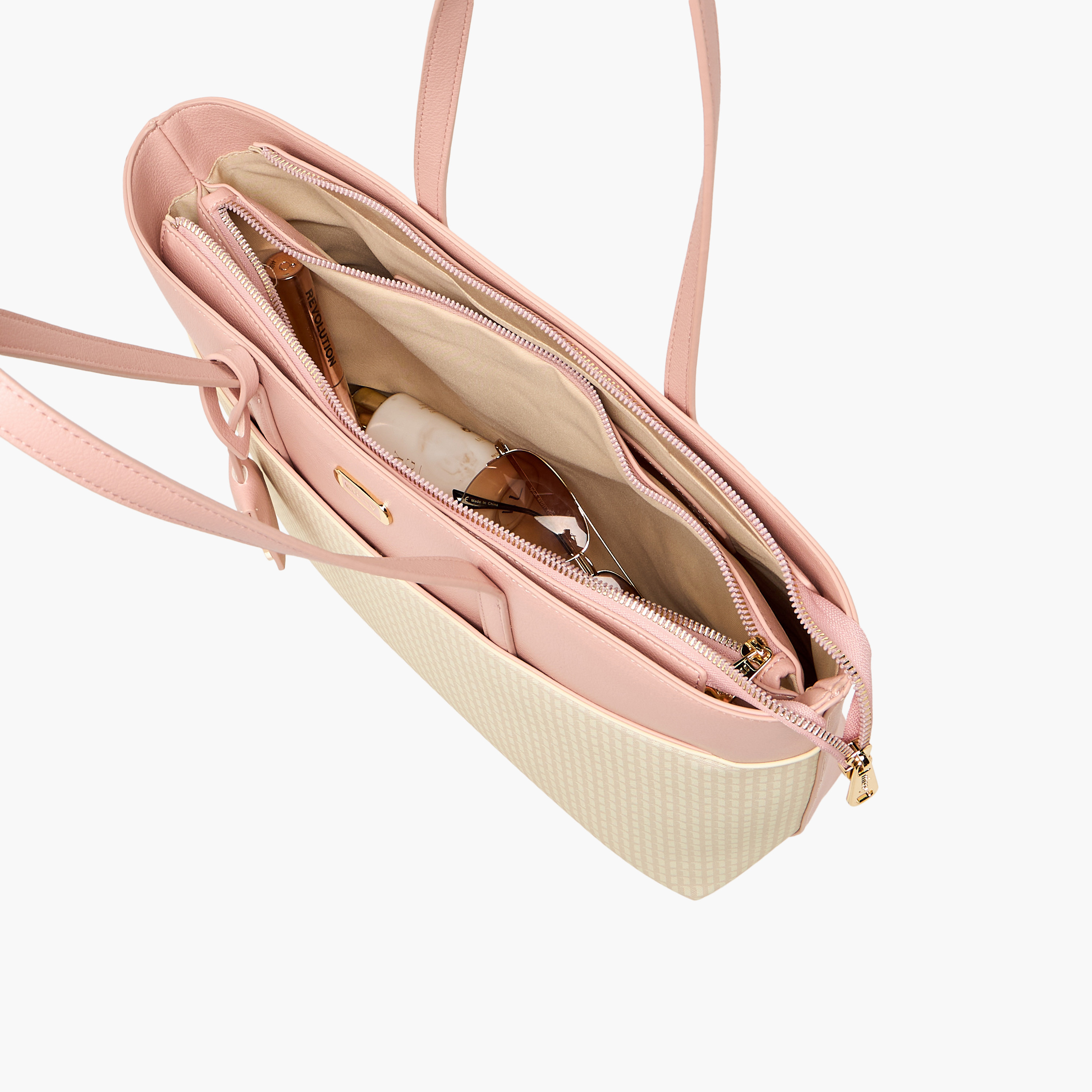شنطة توتي بسحاب إغلاق ومقابض مزدوجة وطبعات مونوجرام من ميسي-women-bagsandwallets-handbags-image-8