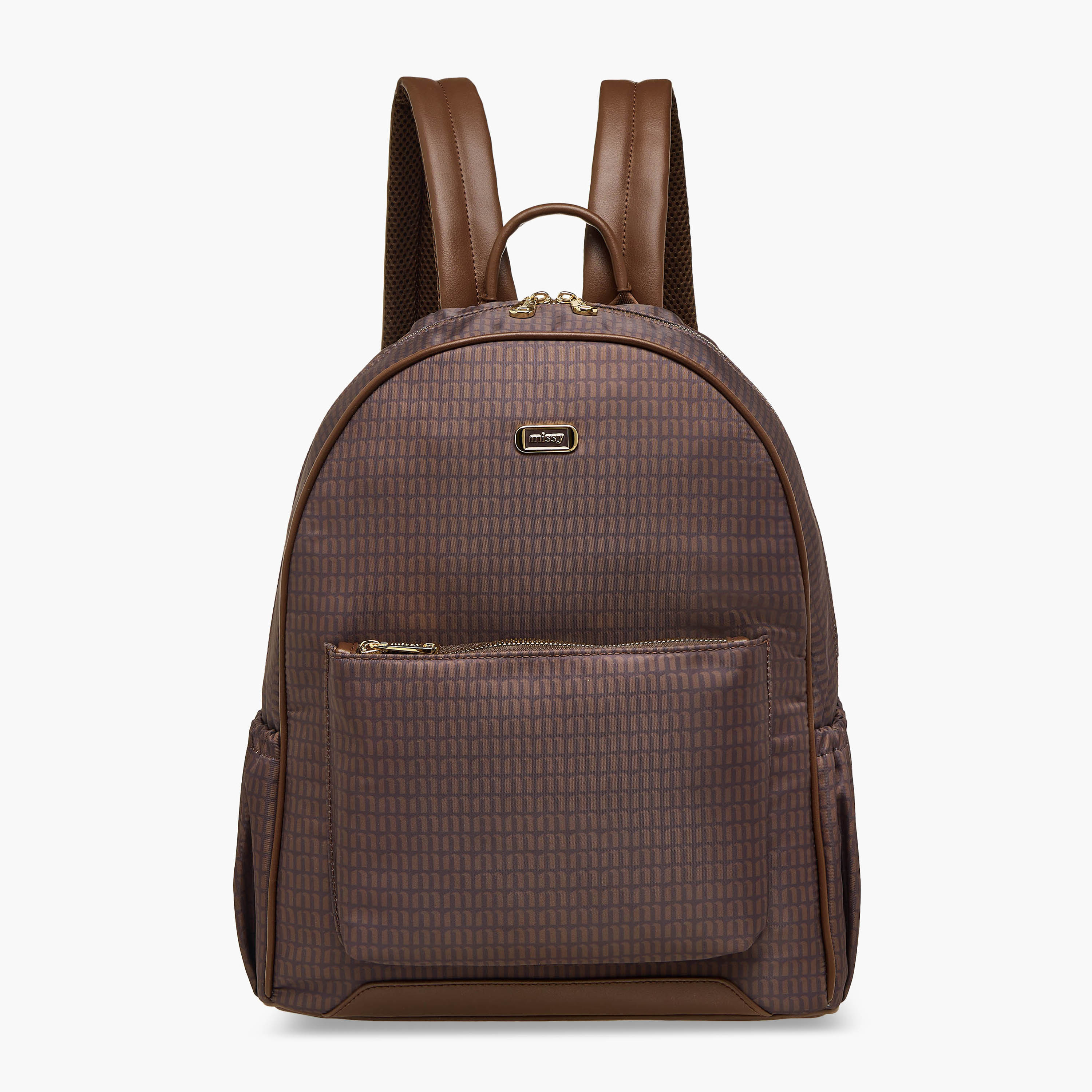 شنطة ظهر بأحزمة كتف قابلة للتعديل وسحاب إغلاق وطبعات مونوجرام من ميسي - 32x21x38 سم-women-bagsandwallets-backpacks-image-8