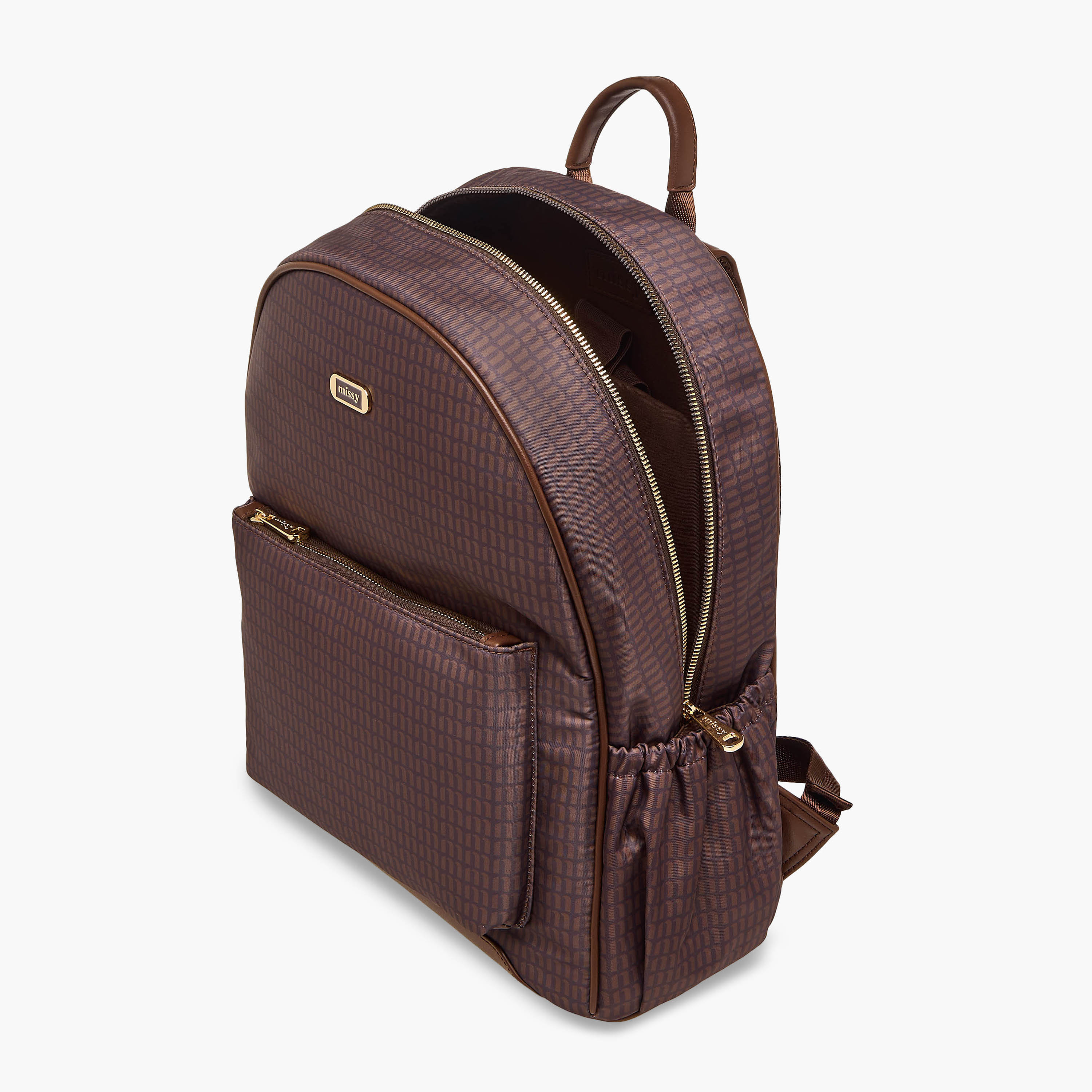 شنطة ظهر بأحزمة كتف قابلة للتعديل وسحاب إغلاق وطبعات مونوجرام من ميسي - 32x21x38 سم-women-bagsandwallets-backpacks-image-2