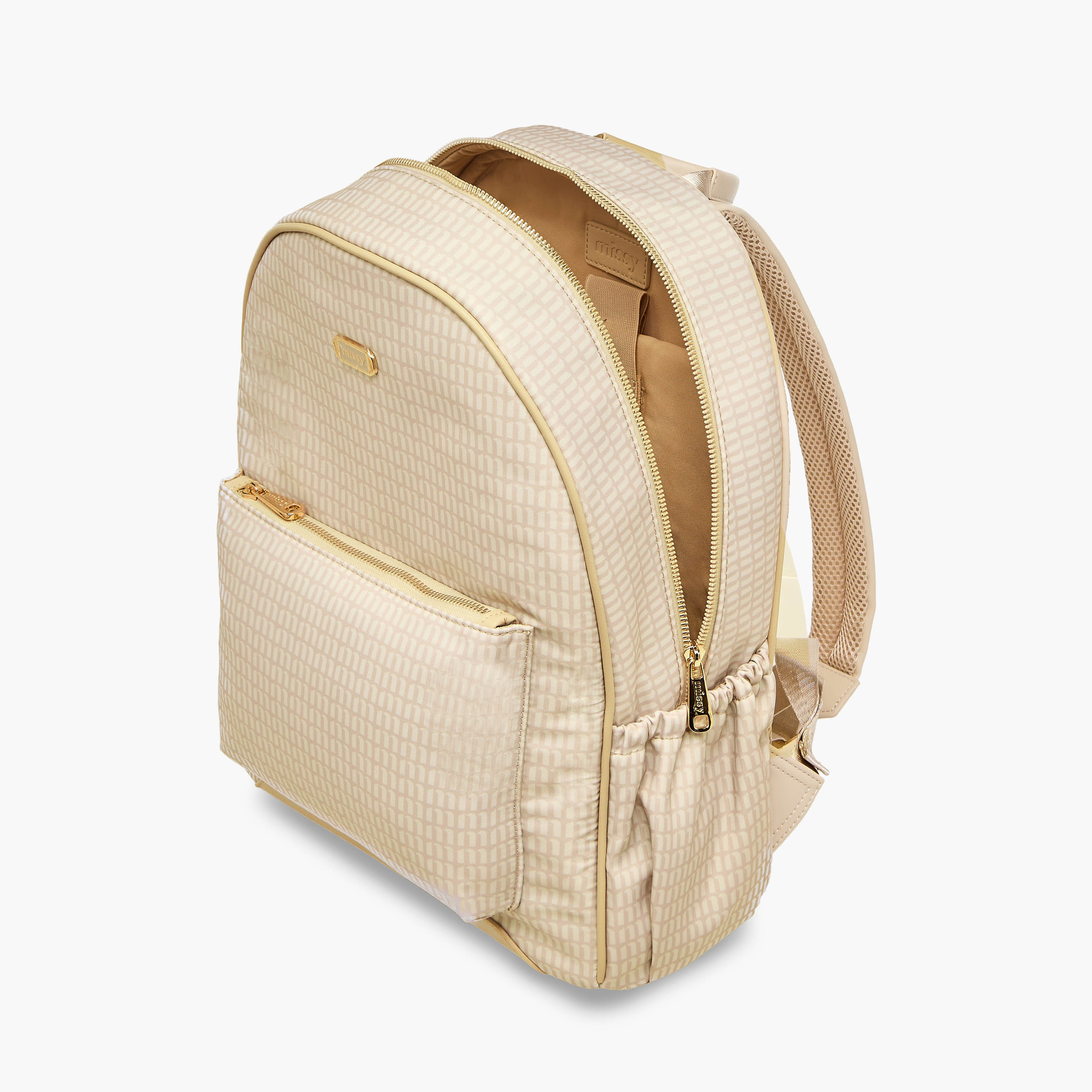 Missy Monogram Print Backpack with Adjustable Shoulder Straps and Zip Closure - 32x21x38 cm-women-bagsandwallets-backpacks-image-7