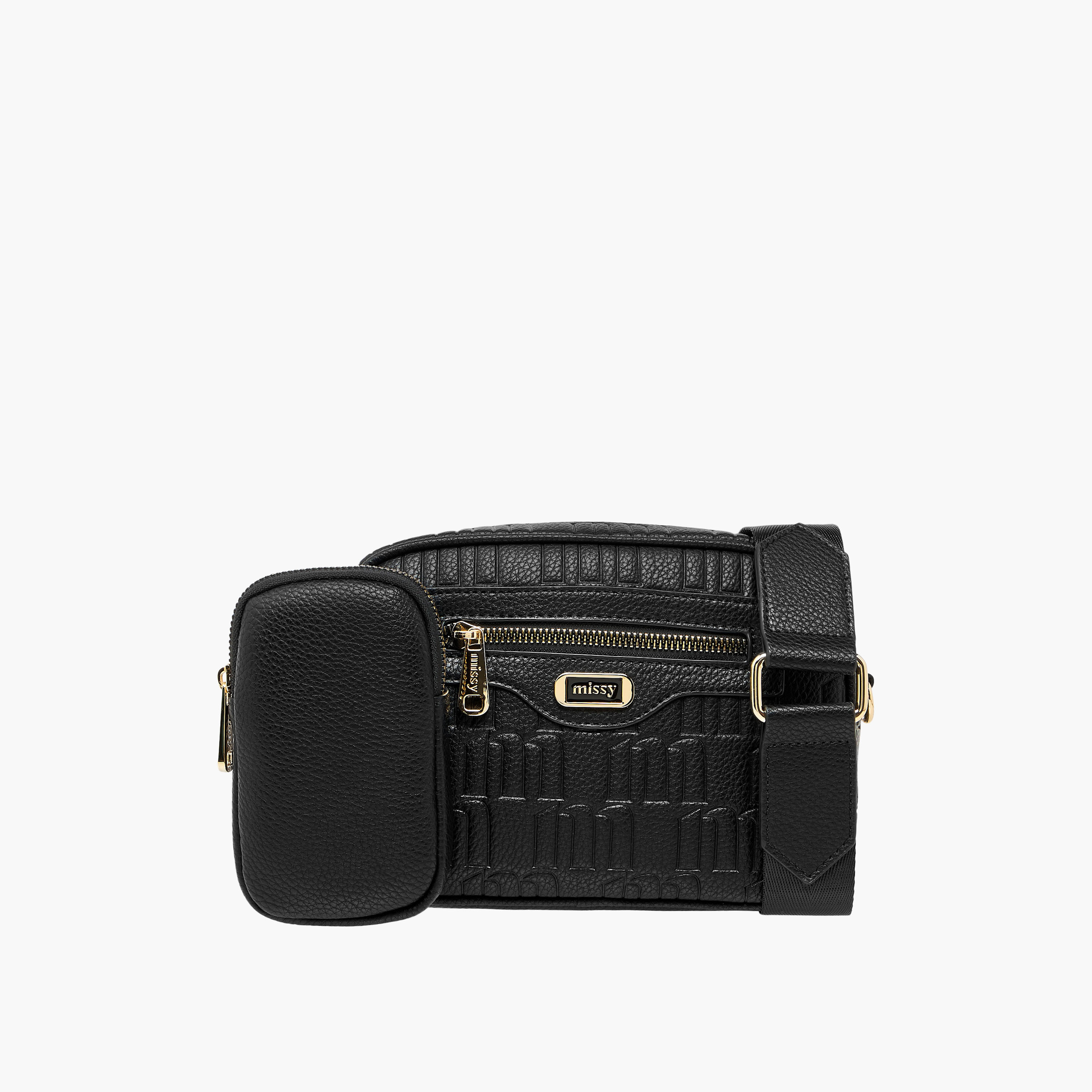 شنطة كروس بودي بنقوش مونوجرام مع محفظة صغيرة وحزام قابل للفصل من ميسي-women-bagsandwallets-handbags-image-1
