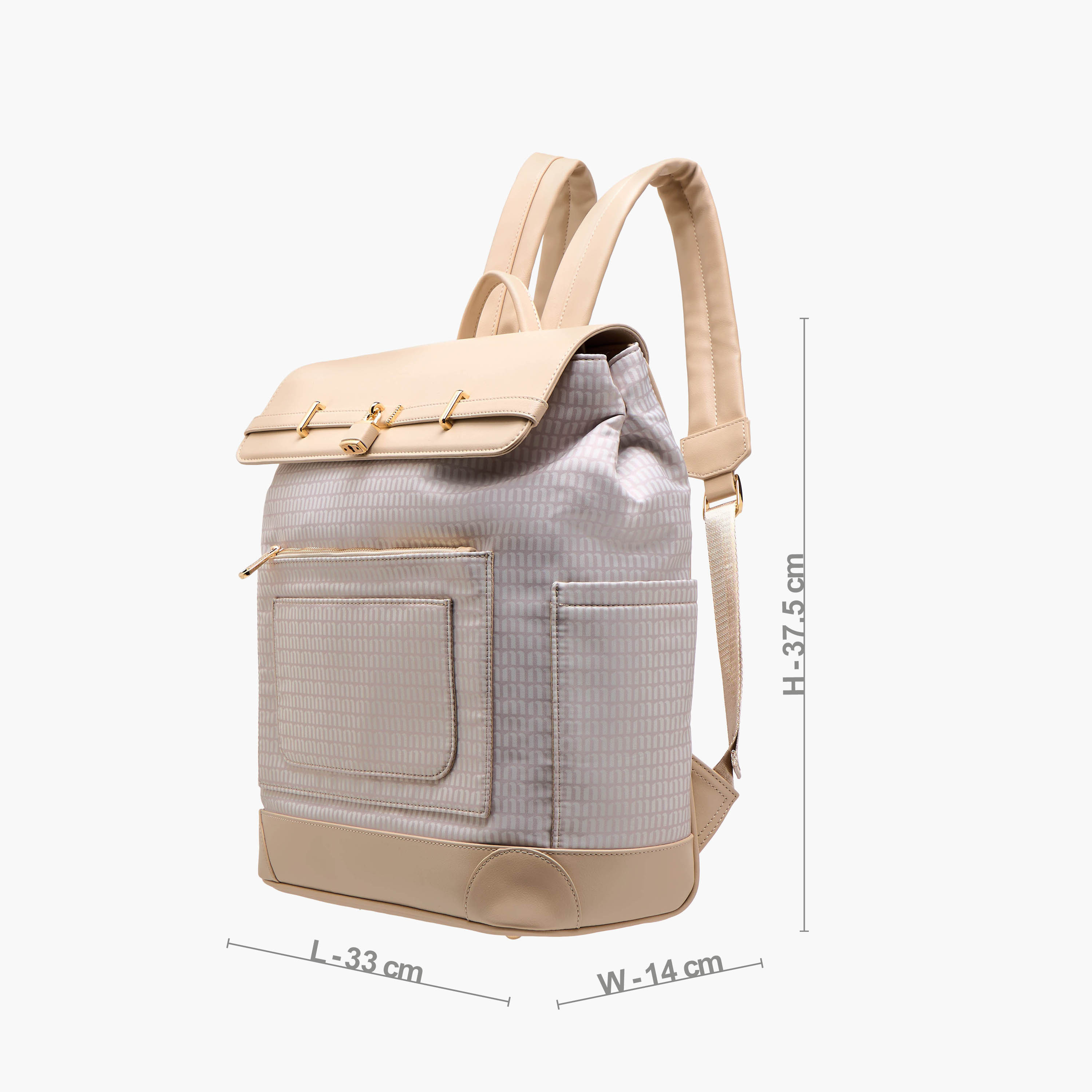 Missy Monogram Print Backpack with Adjustable Shoulder Straps - 33x14x38 cm-women-bagsandwallets-backpacks-image-2