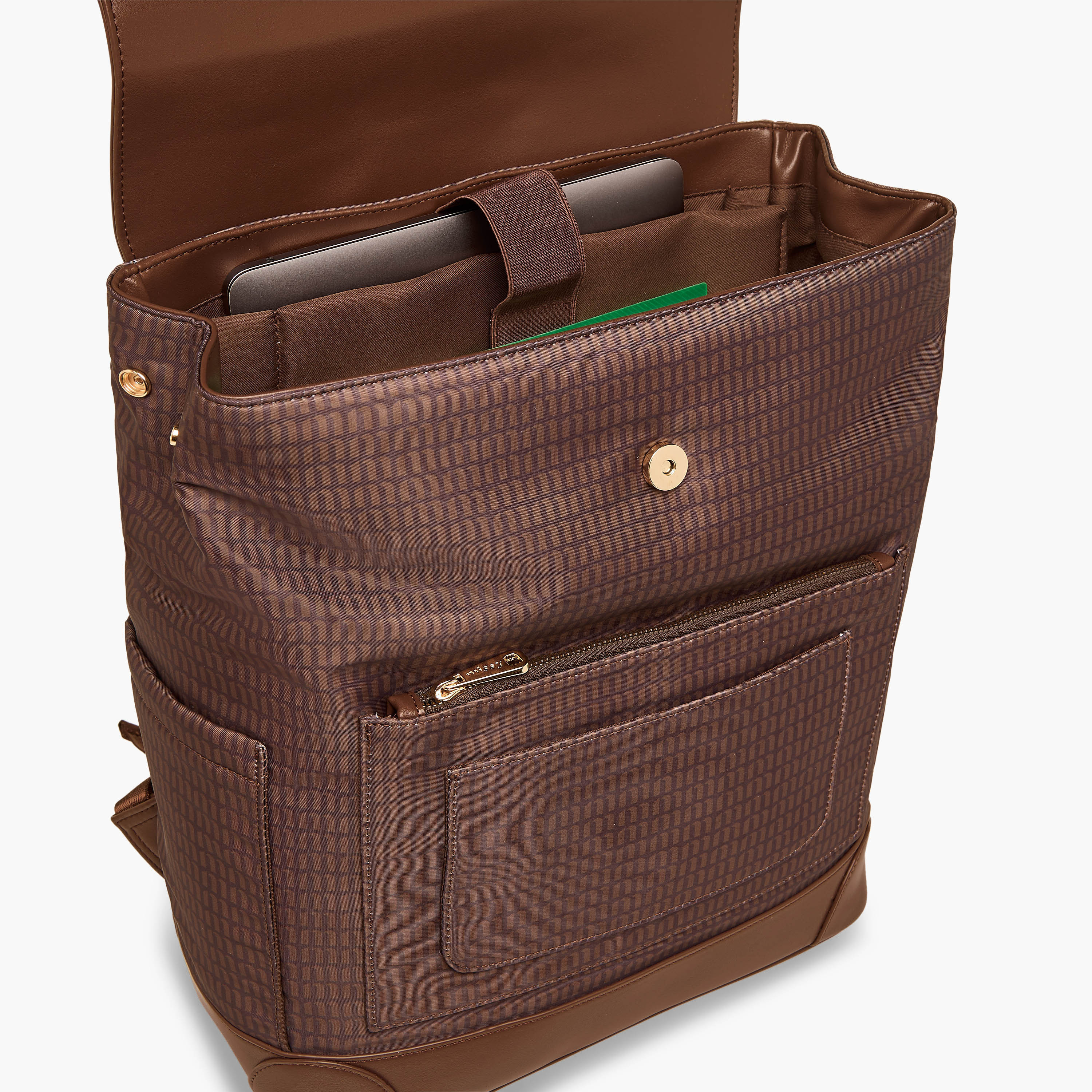 شنطة ظهر بأحزمة كتف قابلة للتعديل وطبعات مونوجرام من ميسي - 33x14x38 سم-school-bagsandbackpacks-backpacks-image-8