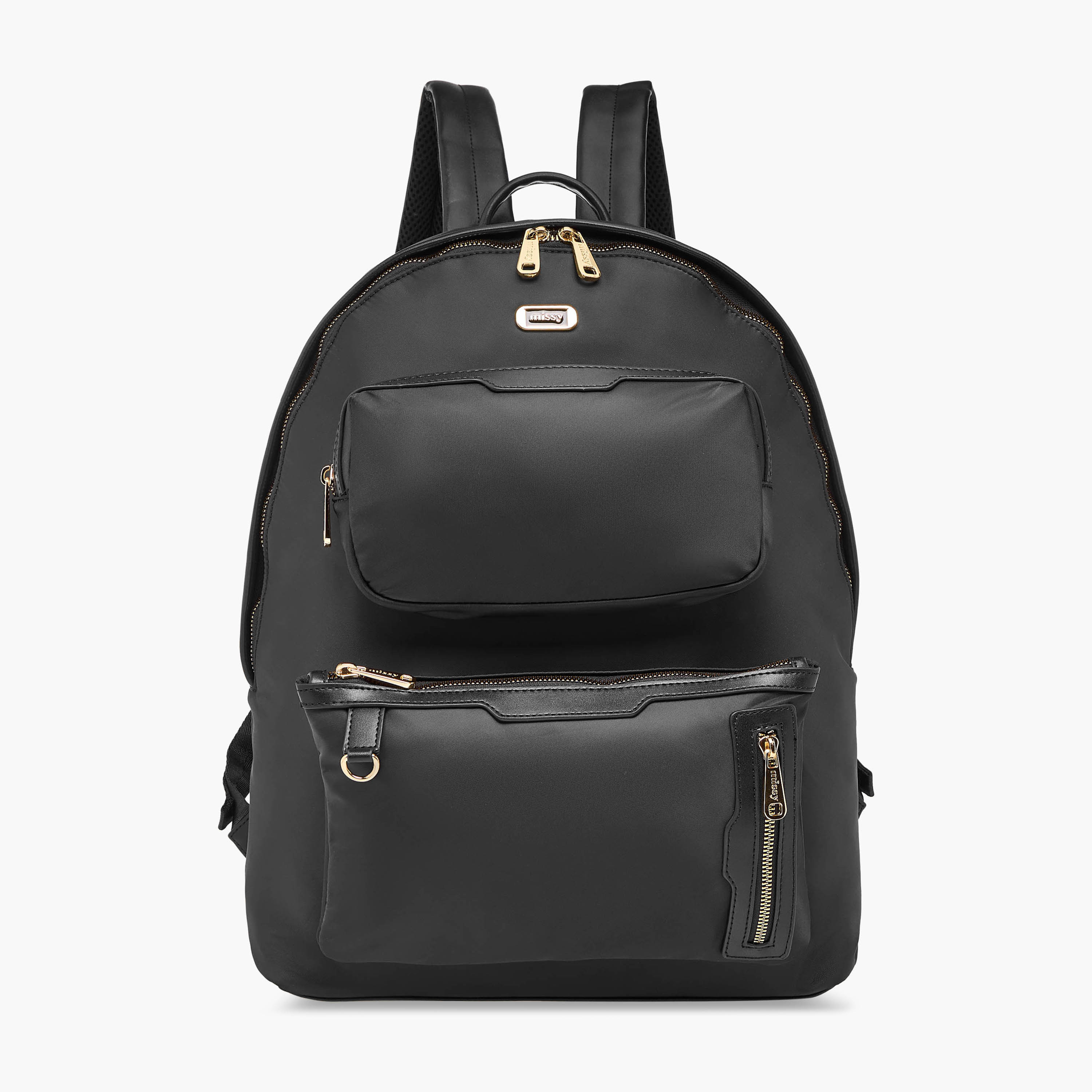 Missy Solid Backpack with Adjustable Shoulder Straps and Zip Closure - 32x19x40 cm-women-bagsandwallets-backpacks-image-1