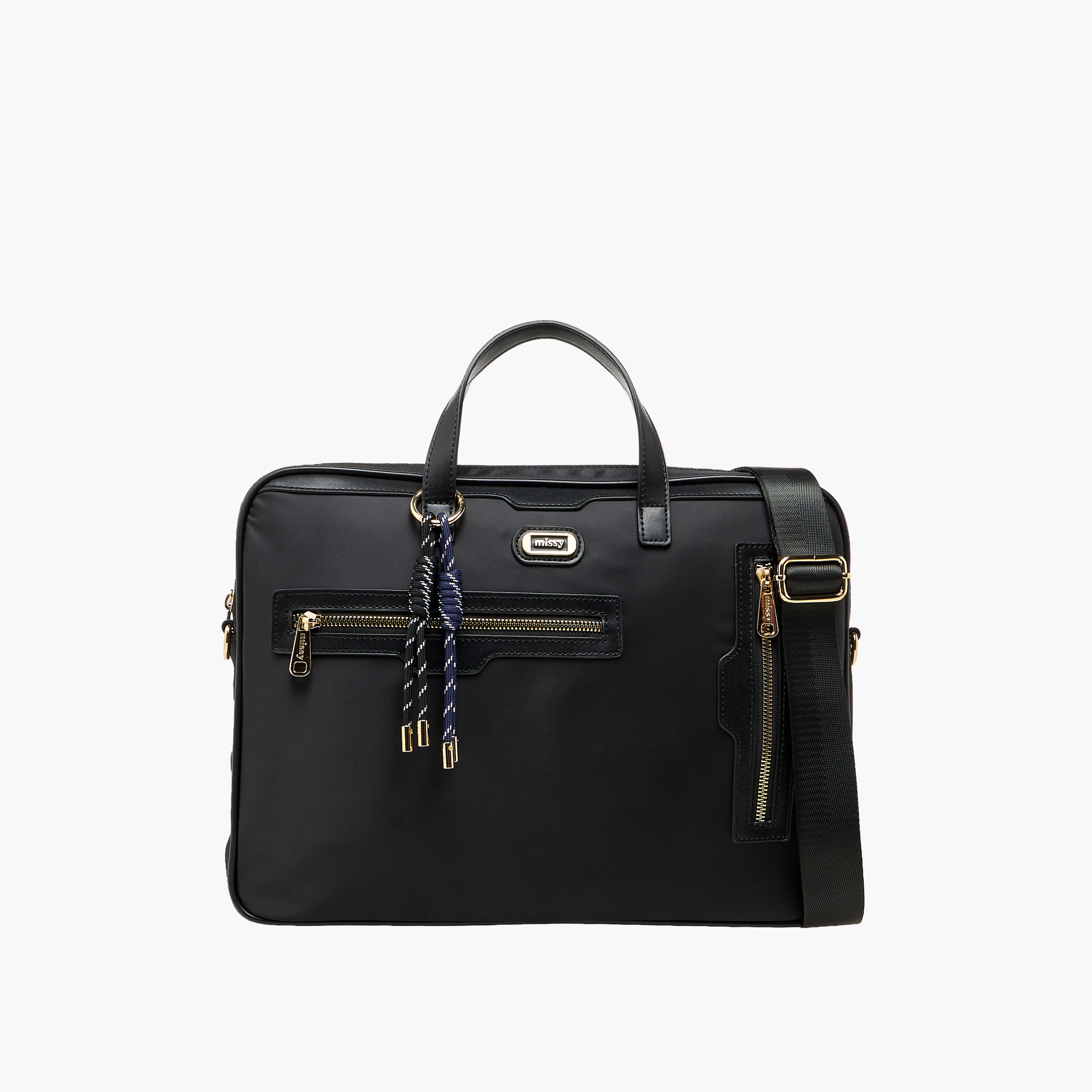 Missy Solid Laptop Bag with Detachable Strap-women-bagsandwallets-handbags-image-1