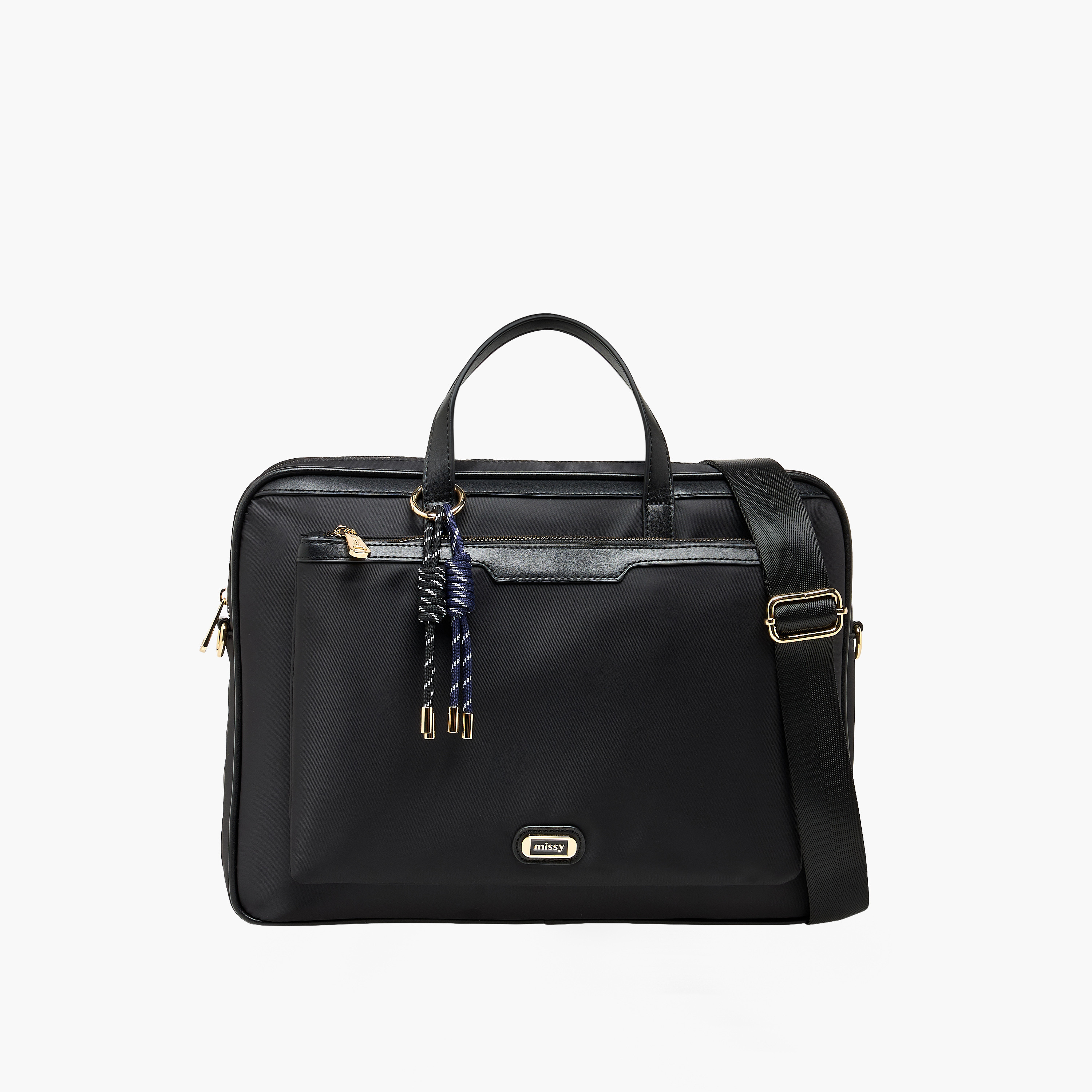 Missy Solid Laptop Bag with Detachable Strap-women-bagsandwallets-handbags-image-1