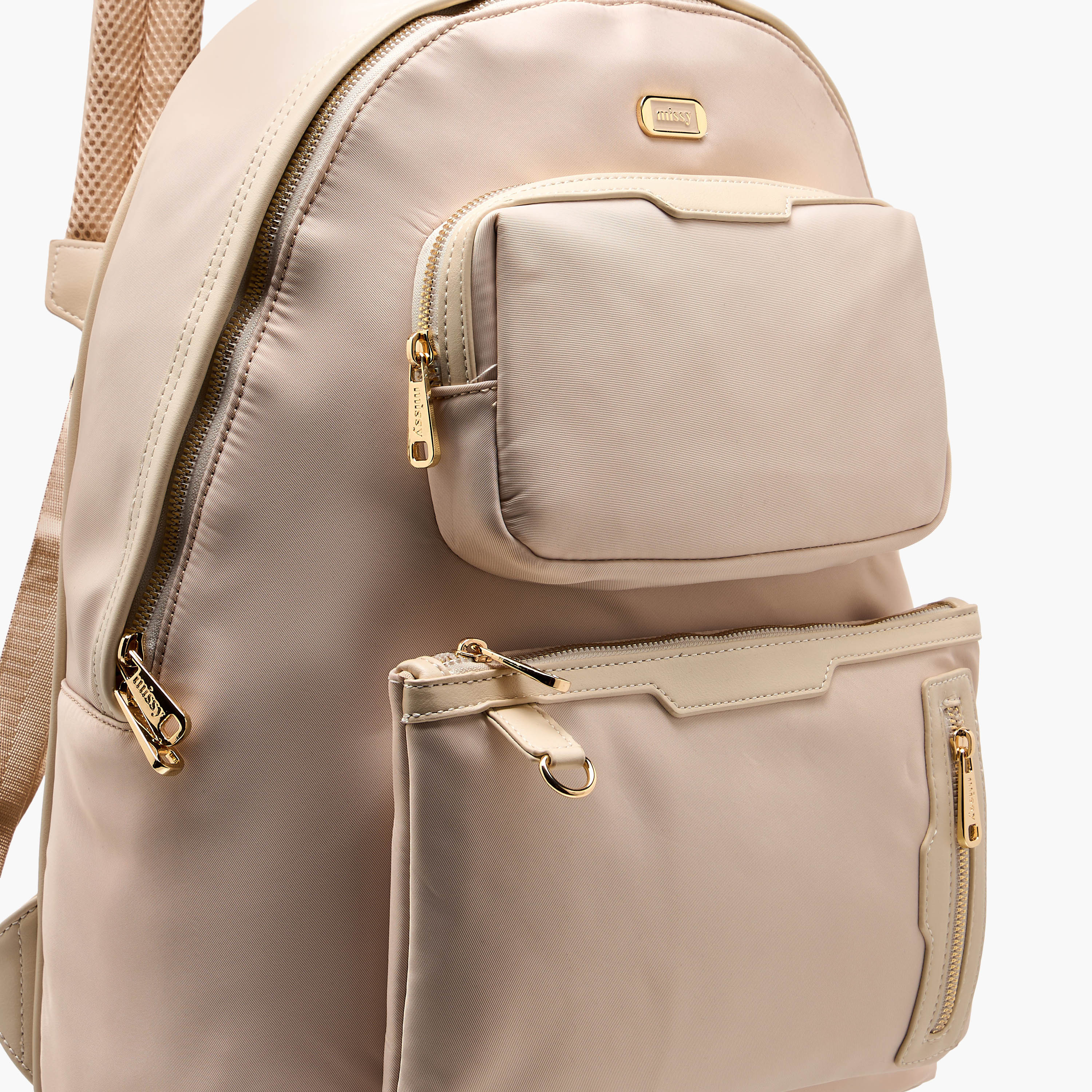 Missy Solid Backpack with Adjustable Shoulder Straps and Zip Closure - 32x19x40 cm-women-bagsandwallets-backpacks-image-7