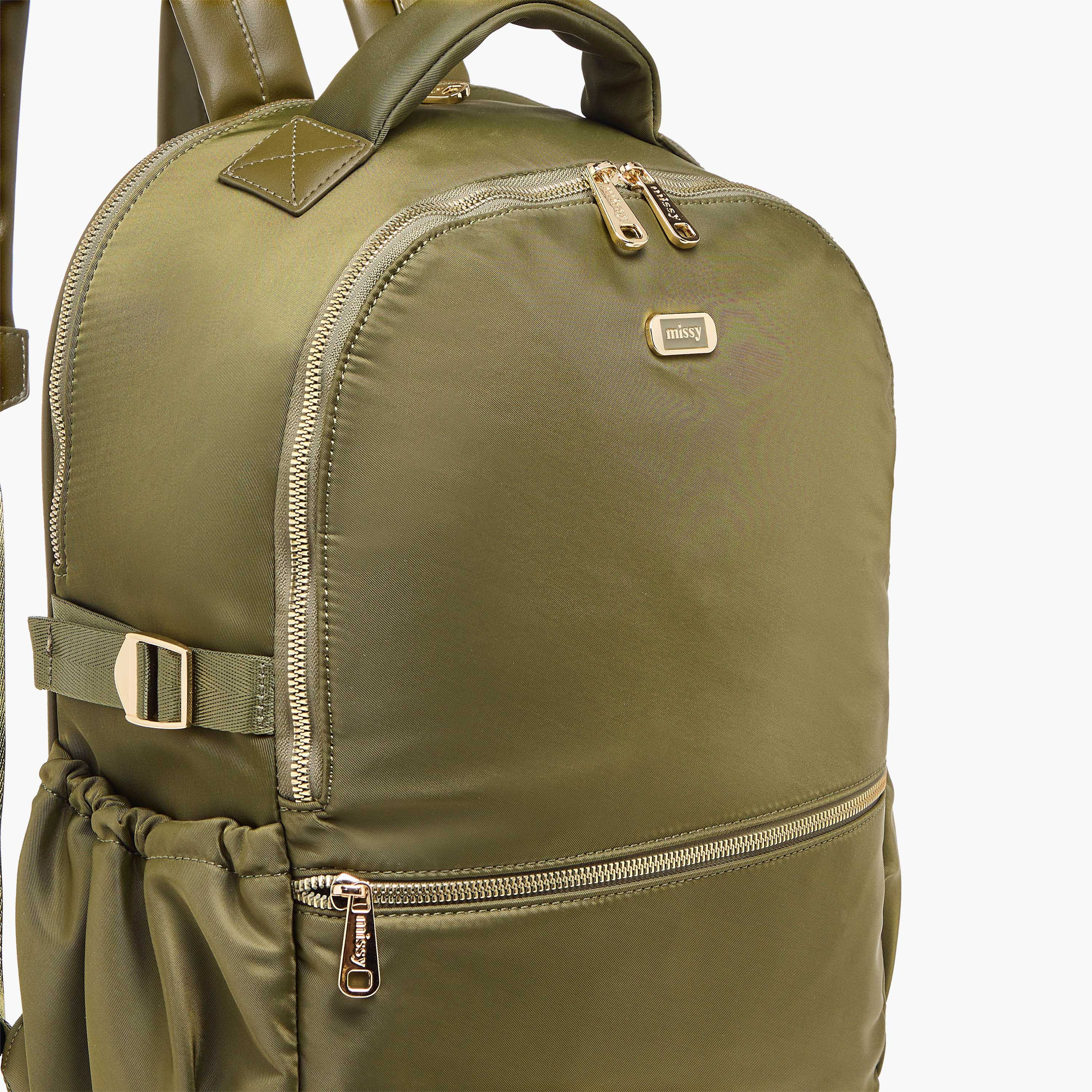 Missy Solid Backpack with Adjustable Shoulder Straps and Zip Closure - 34x15x40 cm-women-bagsandwallets-backpacks-image-6