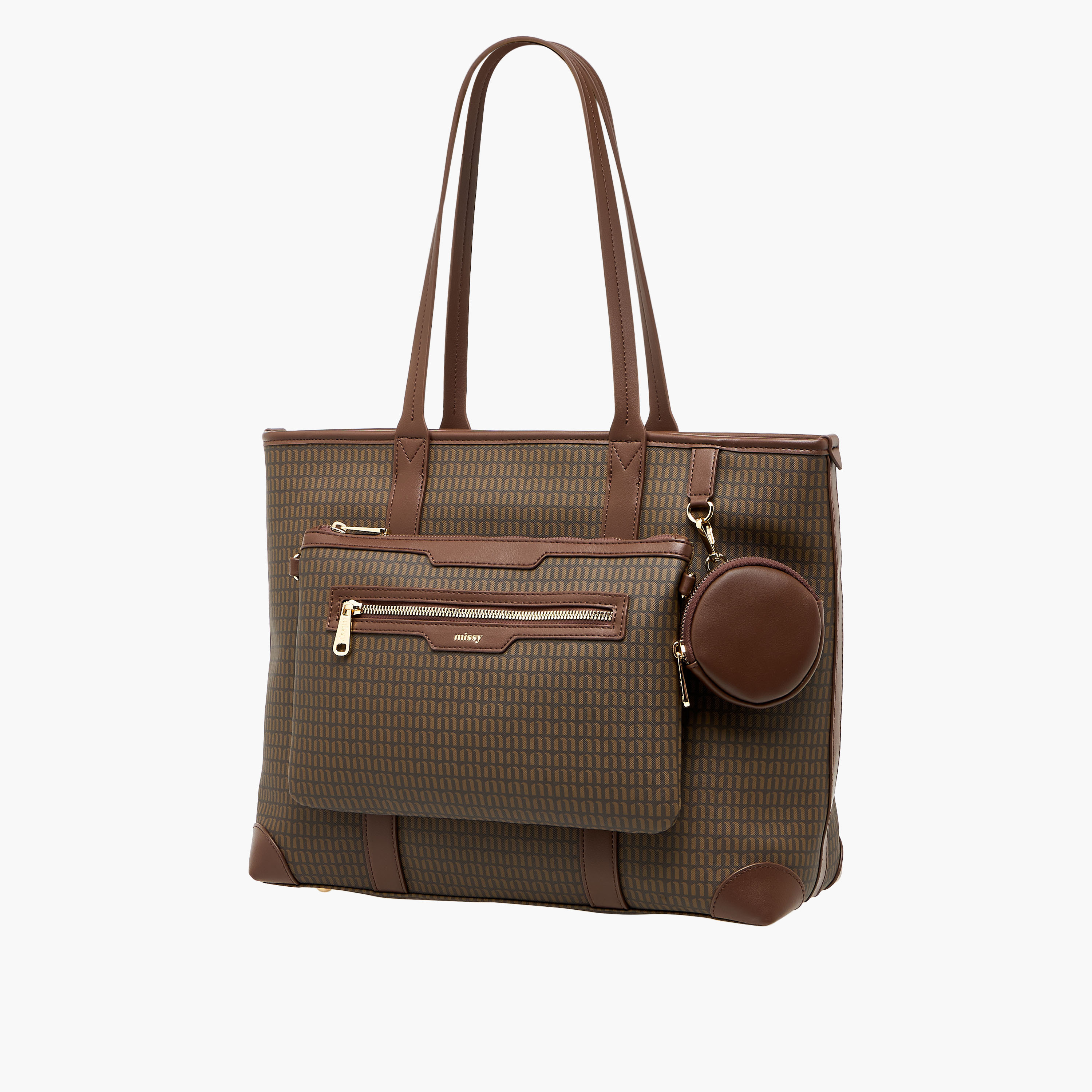 Missy Monogram Print Tote Bag with Double Handle and Detachable Pouch-women-bagsandwallets-handbags-image-3