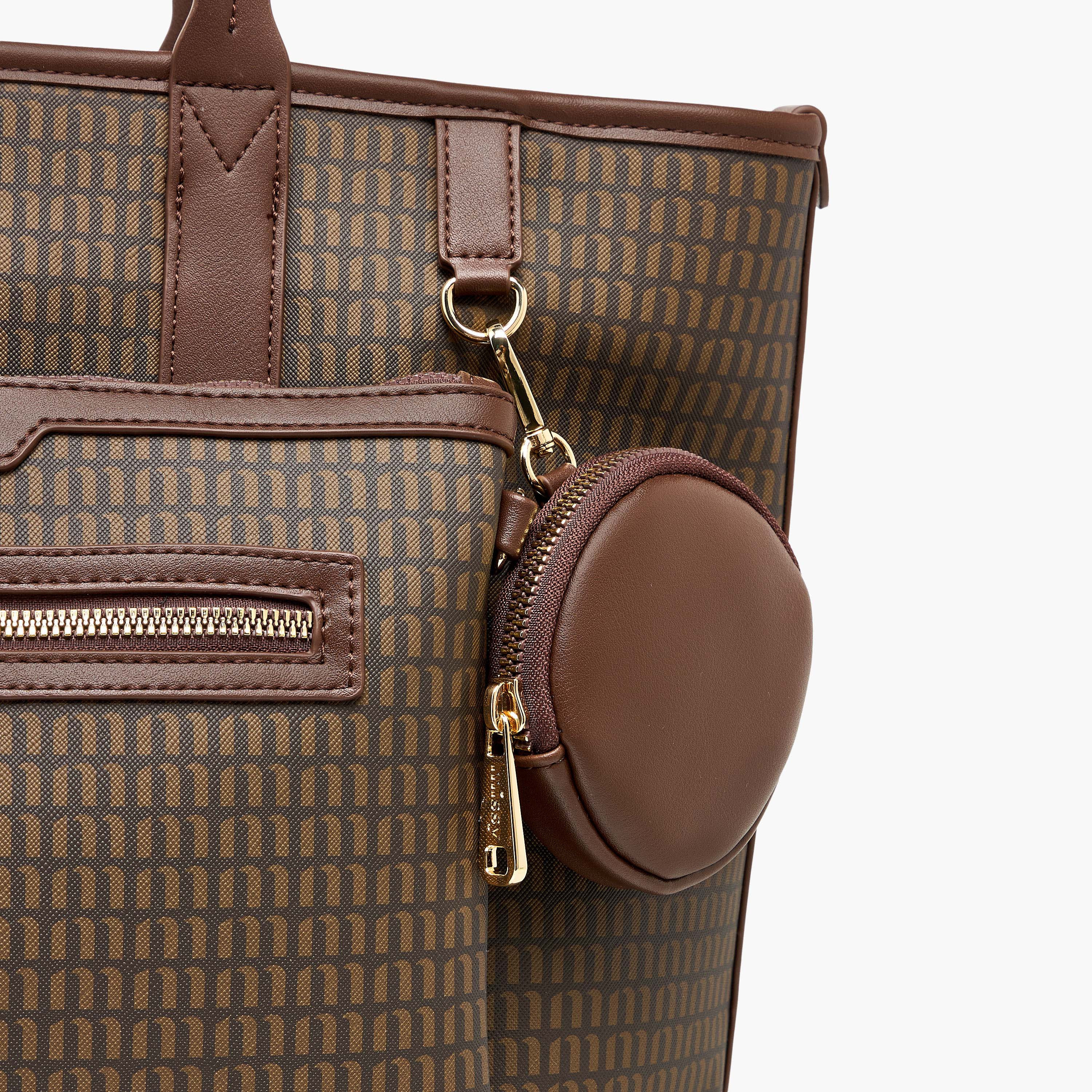 Missy Monogram Print Tote Bag with Double Handle and Detachable Pouch-women-bagsandwallets-handbags-image-7