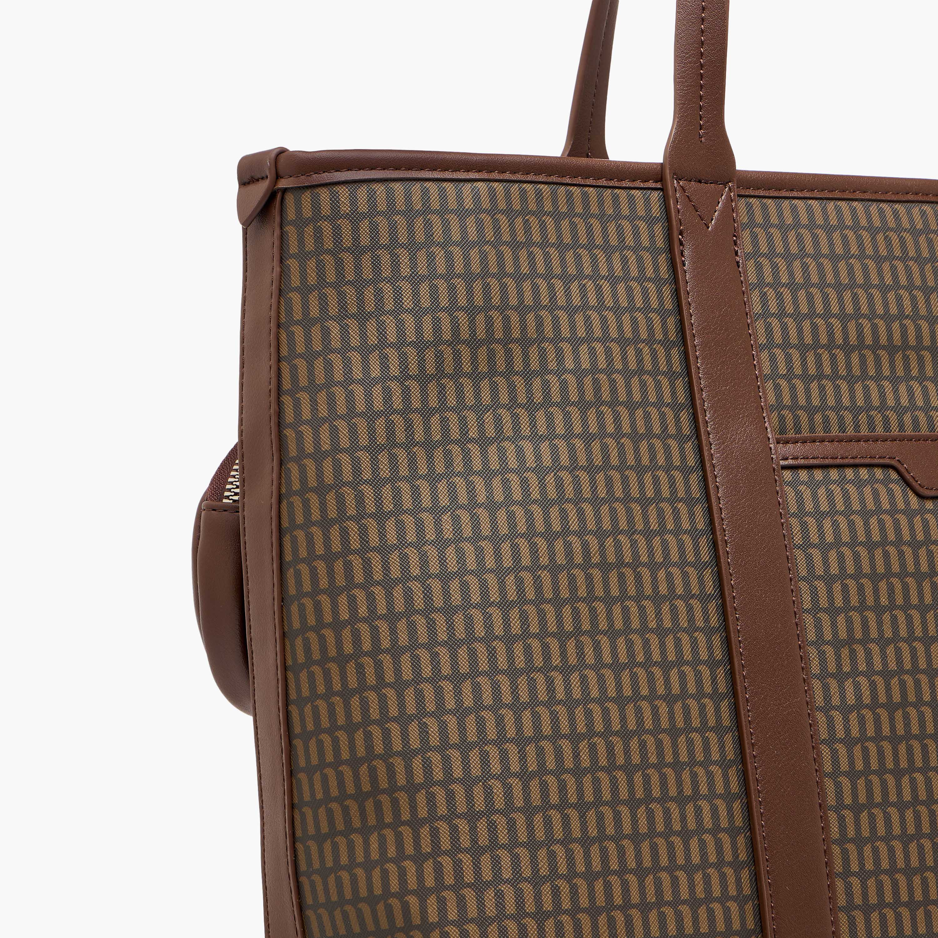 Missy Monogram Print Tote Bag with Double Handle and Detachable Pouch-women-bagsandwallets-handbags-image-8