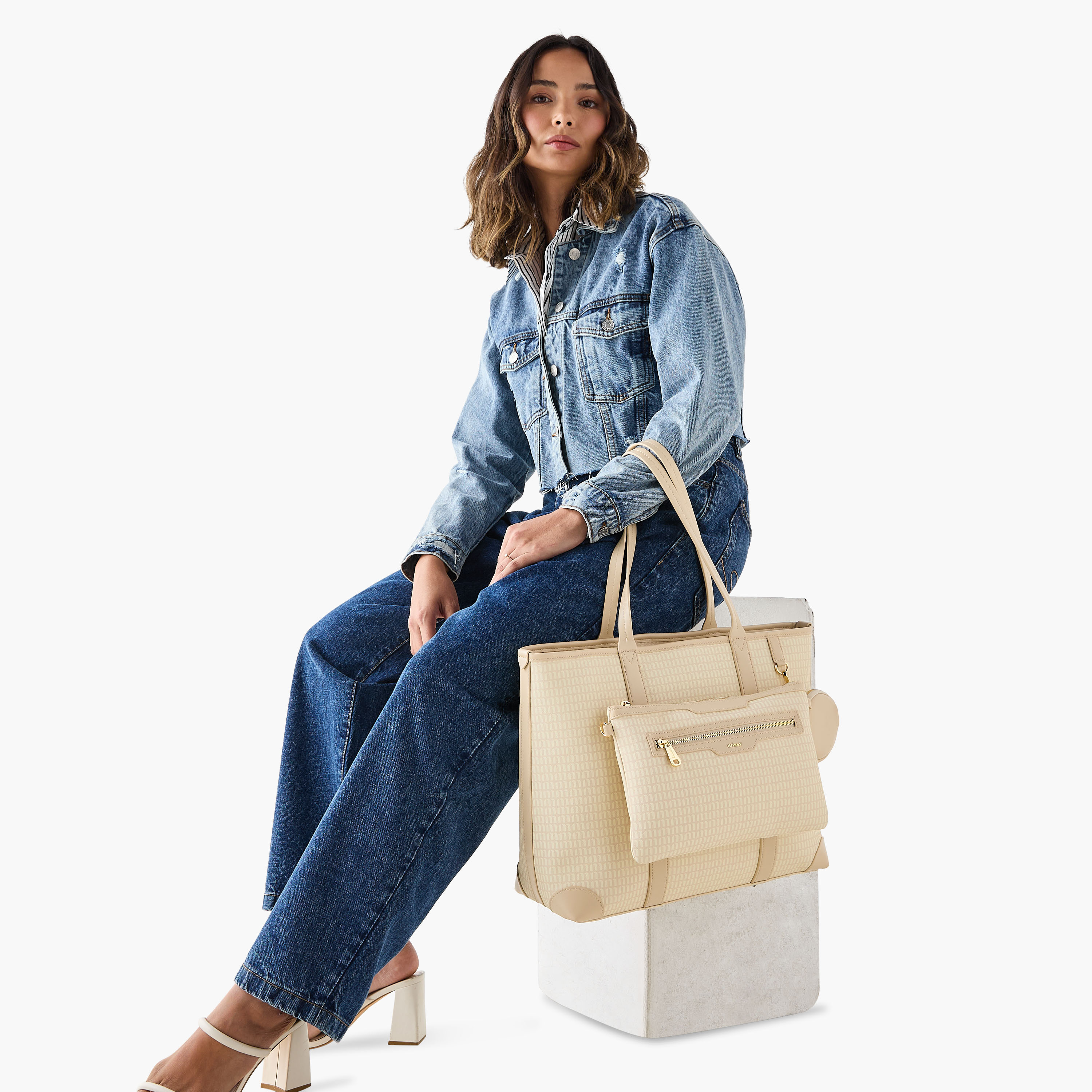 Missy Monogram Print Tote Bag with Double Handle and Detachable Pouch-women-bagsandwallets-handbags-image-2