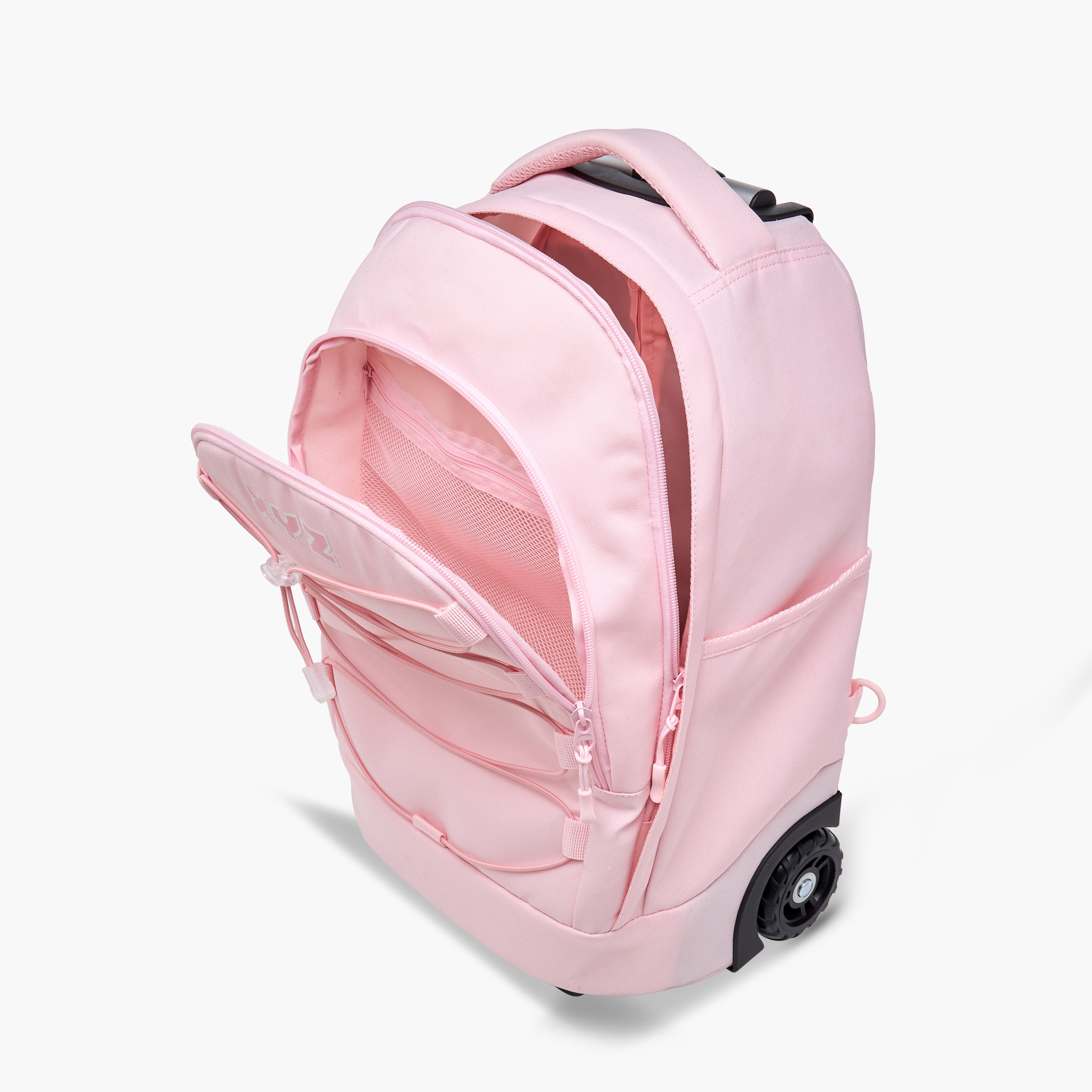 شنطة ترولي للأطفال 8-13 سنة بحزام قابل للتعديل وتصميم مونوجرام من إكس واي زد-school-bagsandbackpacks-trolleybags-image-29