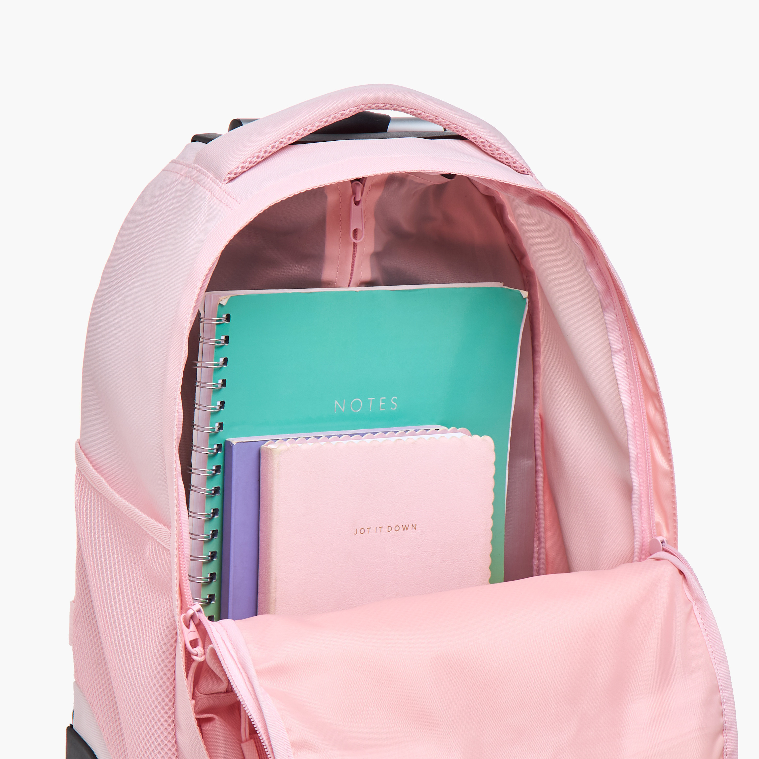 شنطة ترولي للأطفال 8-13 سنة بحزام قابل للتعديل وتصميم مونوجرام من إكس واي زد-school-bagsandbackpacks-trolleybags-image-30