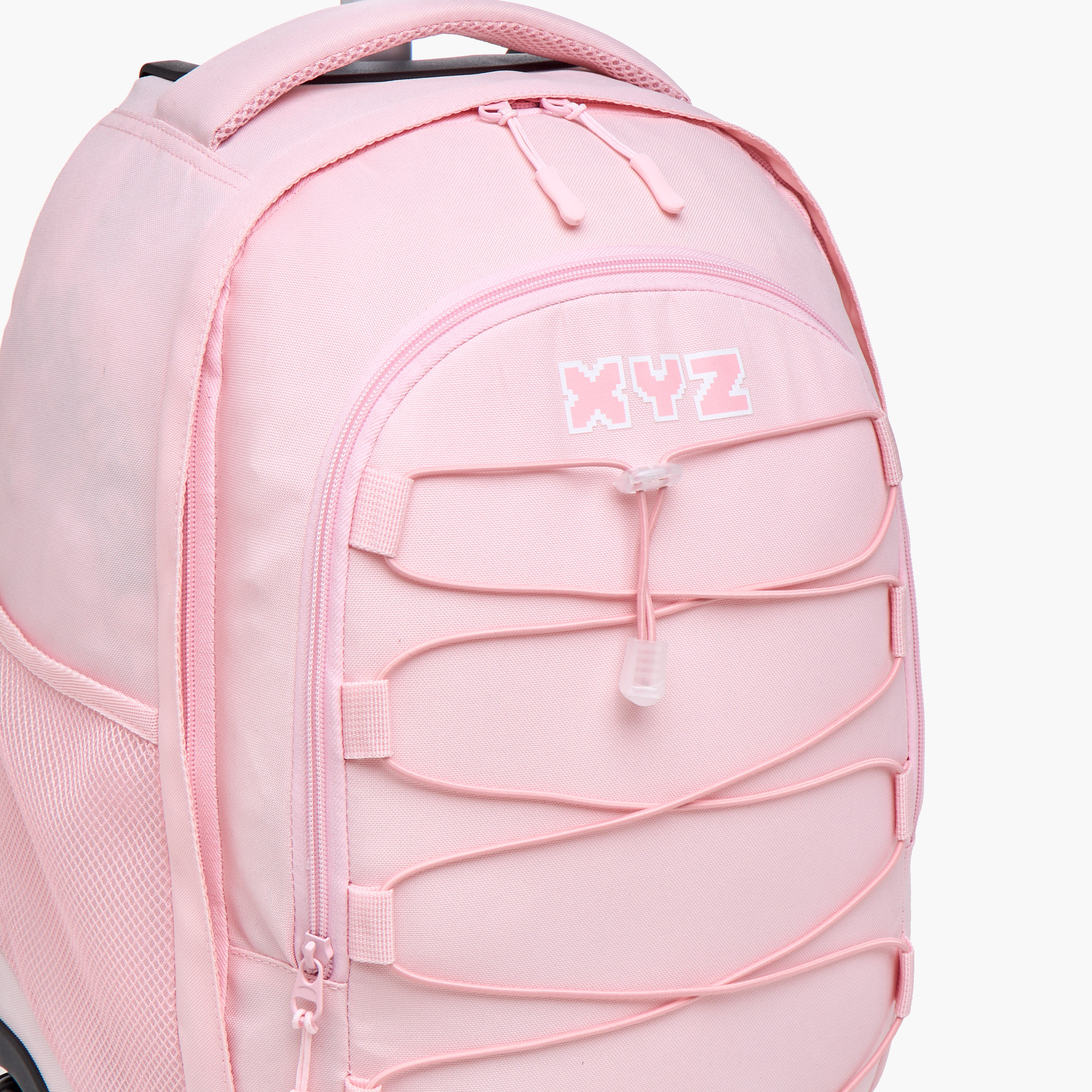 شنطة ترولي للأطفال 8-13 سنة بحزام قابل للتعديل وتصميم مونوجرام من إكس واي زد-school-bagsandbackpacks-trolleybags-image-23