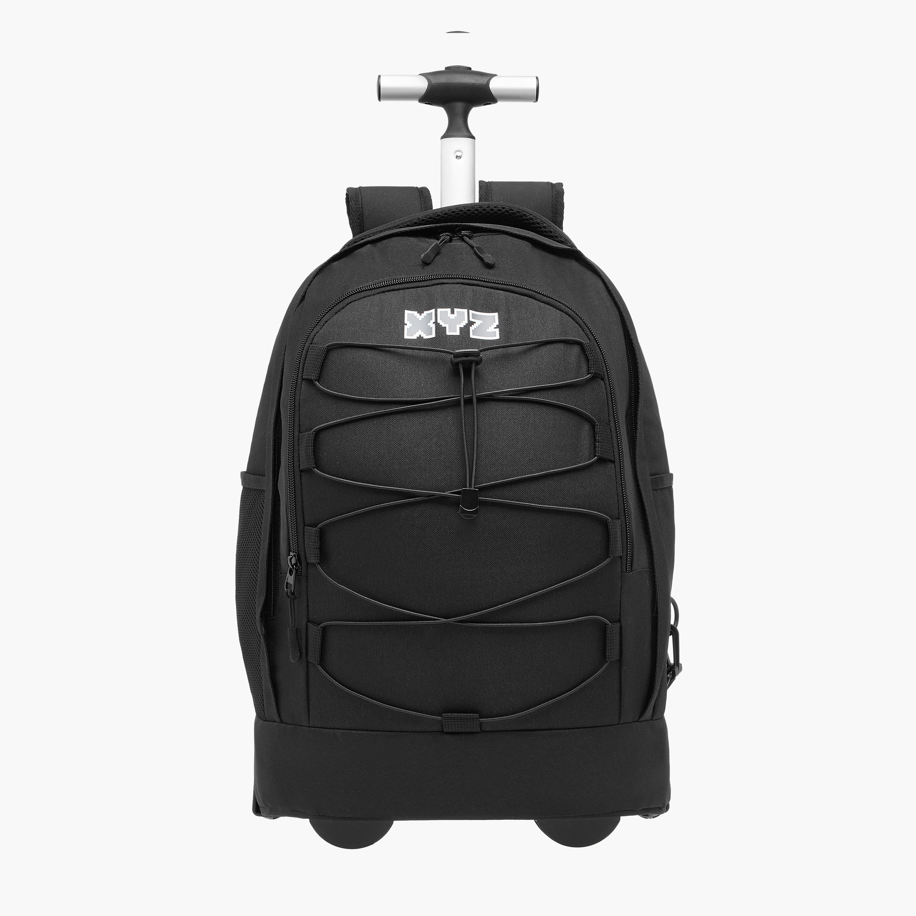شنطة ترولي للأطفال 8-13 سنة بحزام قابل للتعديل وتصميم مونوجرام من إكس واي زد-school-bagsandbackpacks-trolleybags-image-1