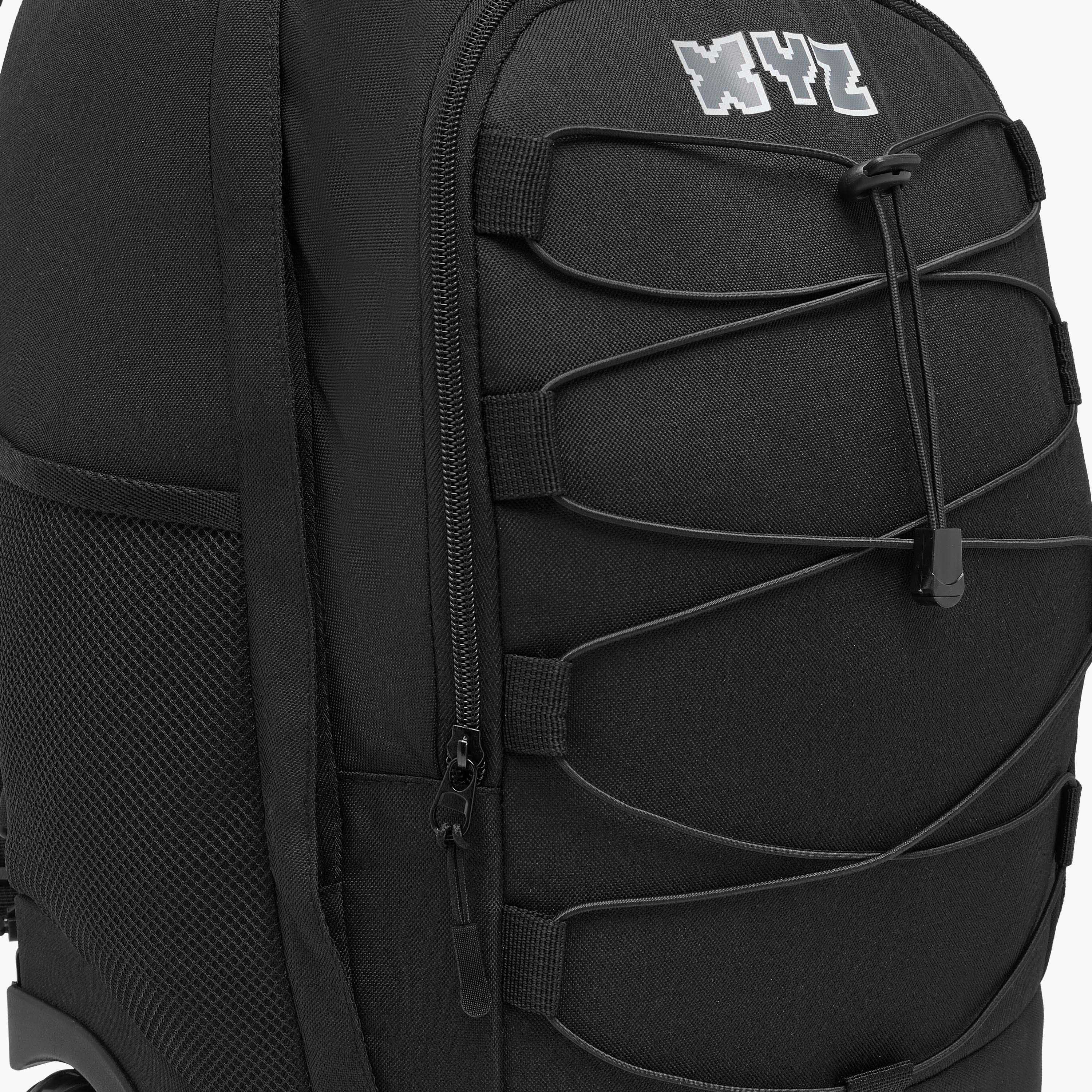 شنطة ترولي للأطفال 8-13 سنة بحزام قابل للتعديل وتصميم مونوجرام من إكس واي زد-school-bagsandbackpacks-trolleybags-image-9