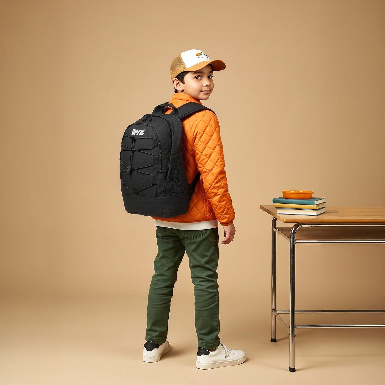 XYZ Logo Print Backpack with Adjustable Straps and Zip Closure - 18 inches-school-bagsandbackpacks-backpacks-image-2