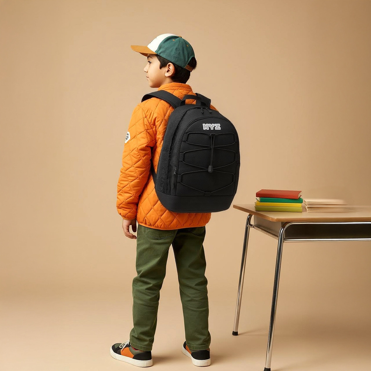 XYZ Logo Print Backpack with Adjustable Straps and Zip Closure - 18 inches-school-bagsandbackpacks-backpacks-image-3