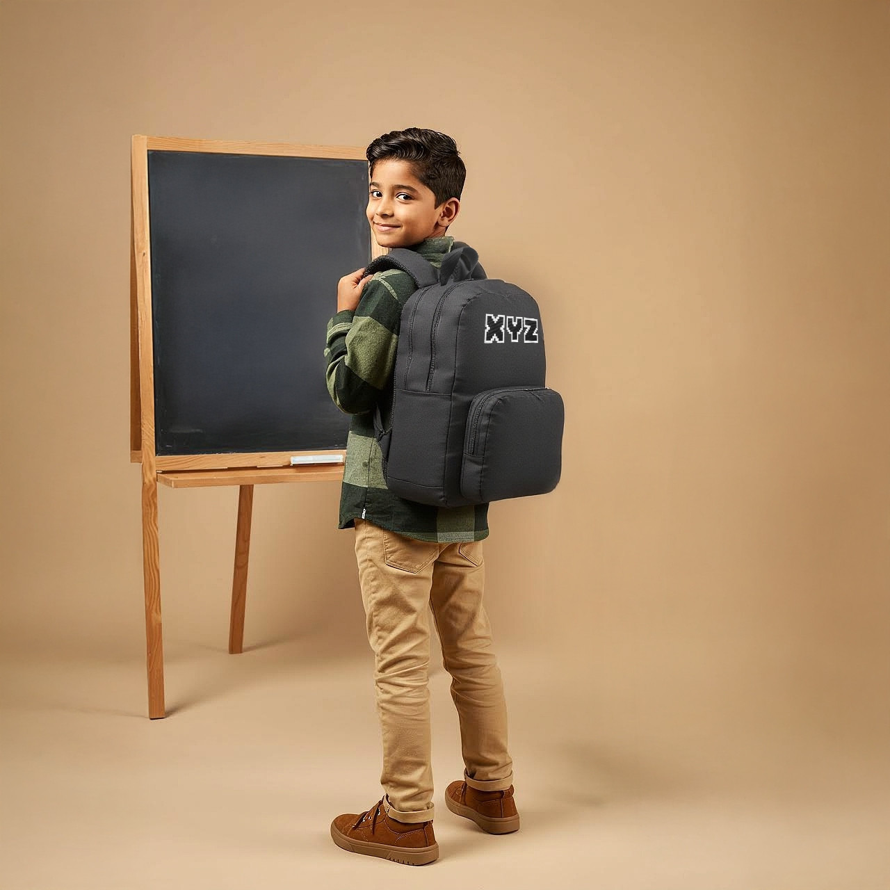XYZ Logo Print Backpack with Adjustable Straps and Zip Closure - 18 inches-school-bagsandbackpacks-backpacks-image-2