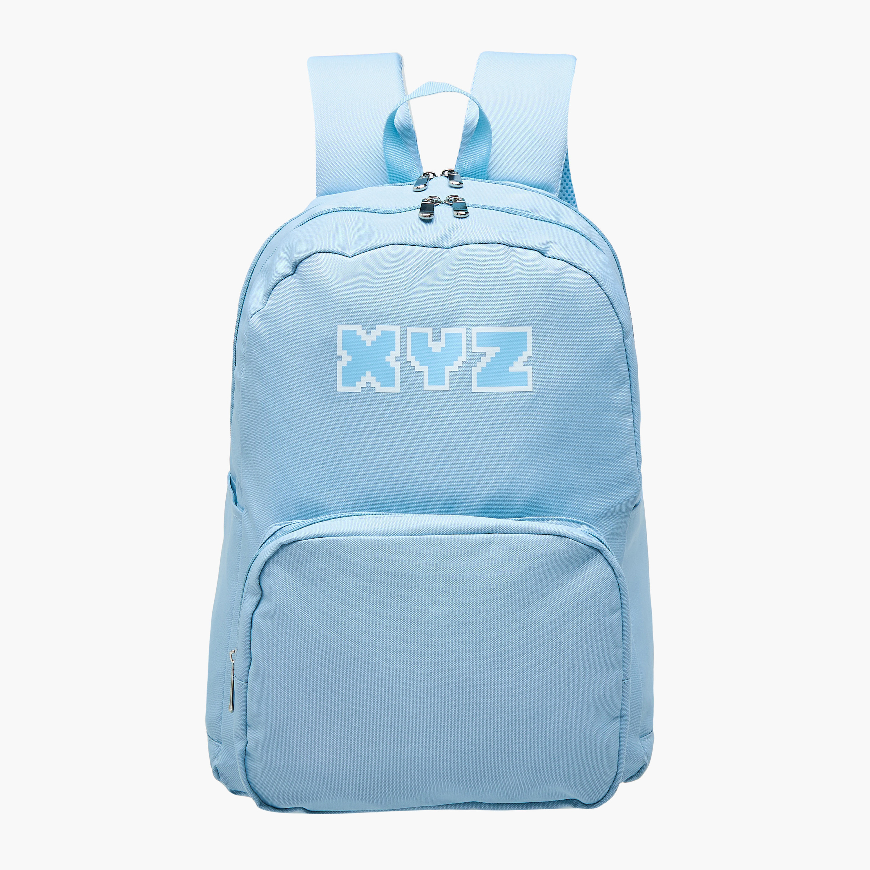 XYZ Logo Print Backpack with Adjustable Straps and Zip Closure - 18 inches-school-bagsandbackpacks-backpacks-image-1