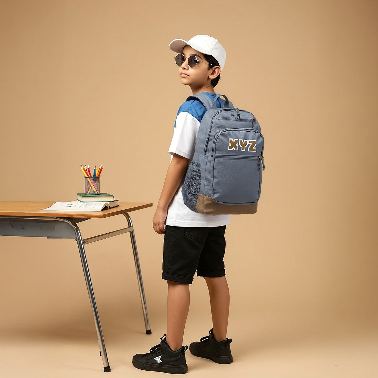 XYZ Logo Print Backpack with Adjustable Straps and Zip Closure - 18 inches-school-bagsandbackpacks-backpacks-image-3
