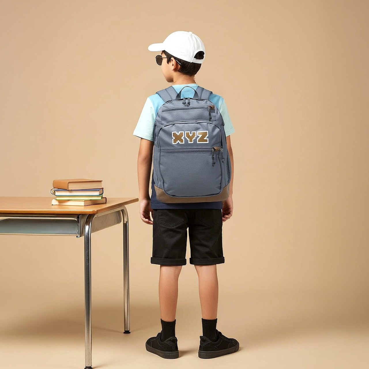 XYZ Logo Print Backpack with Adjustable Straps and Zip Closure - 18 inches-school-bagsandbackpacks-backpacks-image-2
