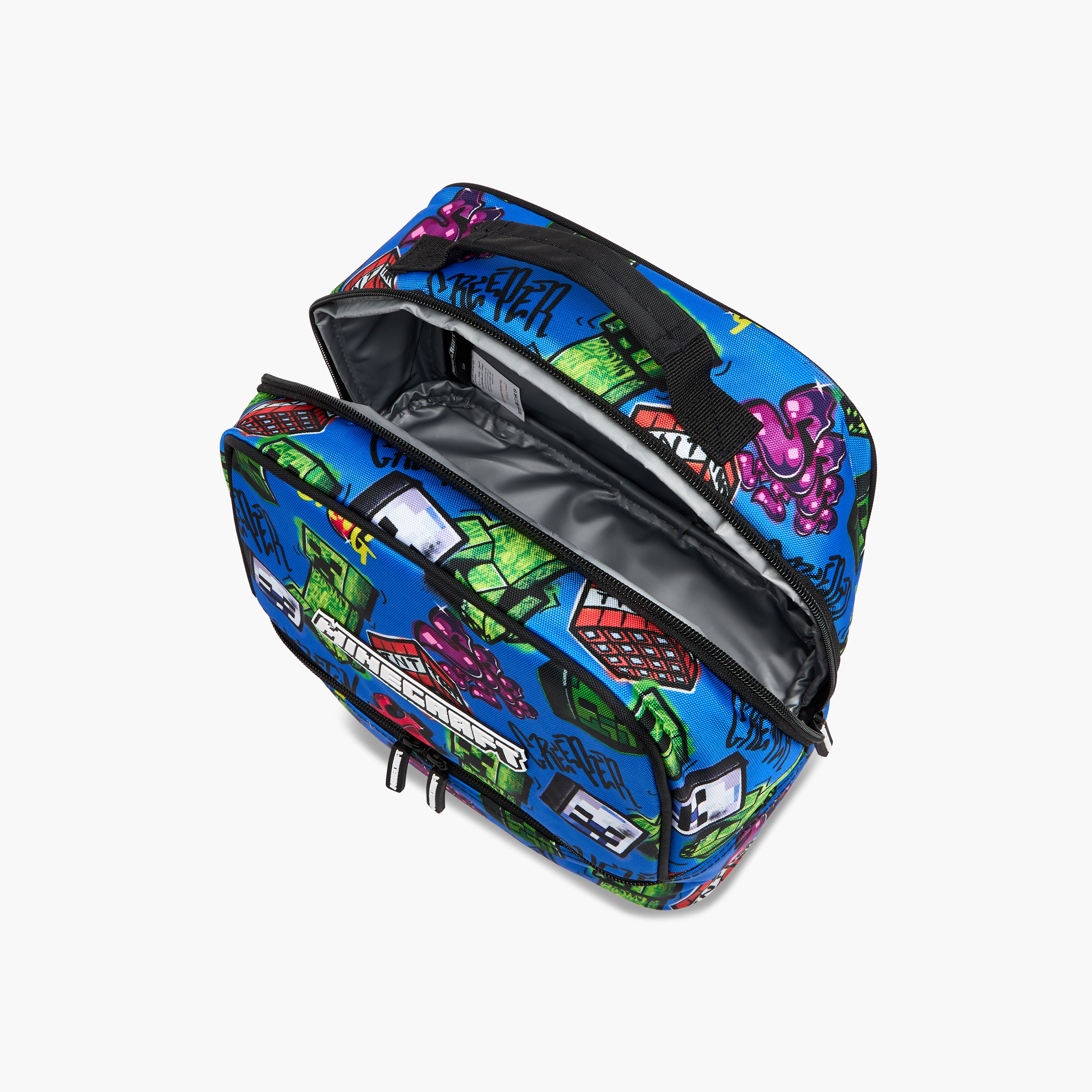 شنطة غداء بطبعات جرافيتي ماينكرافت بطبقتين مع سحاب إغلاق-school-lunchessentials-lunchbags-image-8