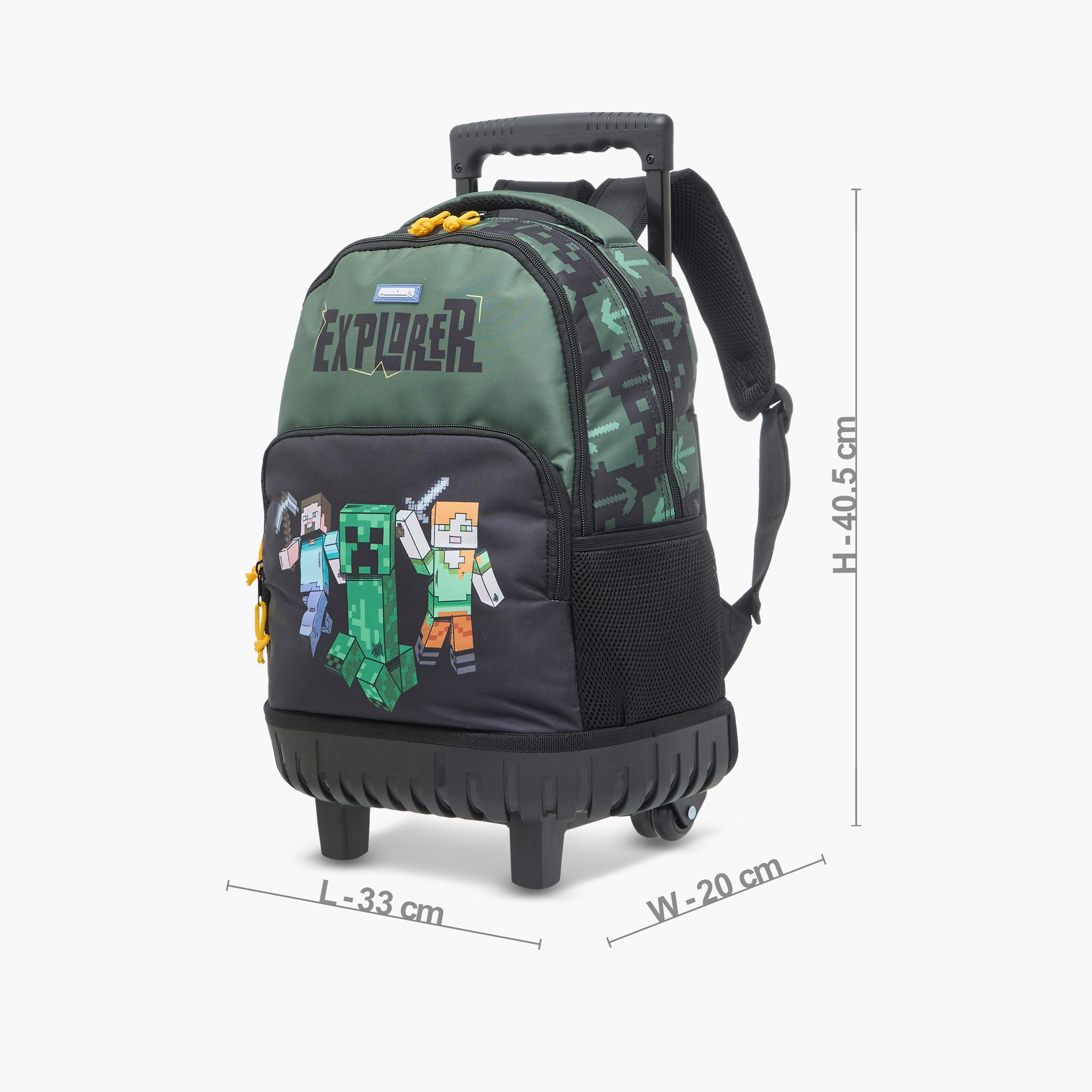 MICROSOFT MOJANG Gaming Trolley Bag for Boys 5-8 Years with Adjustable Strap -school-bagsandbackpacks-trolleybags-image-4
